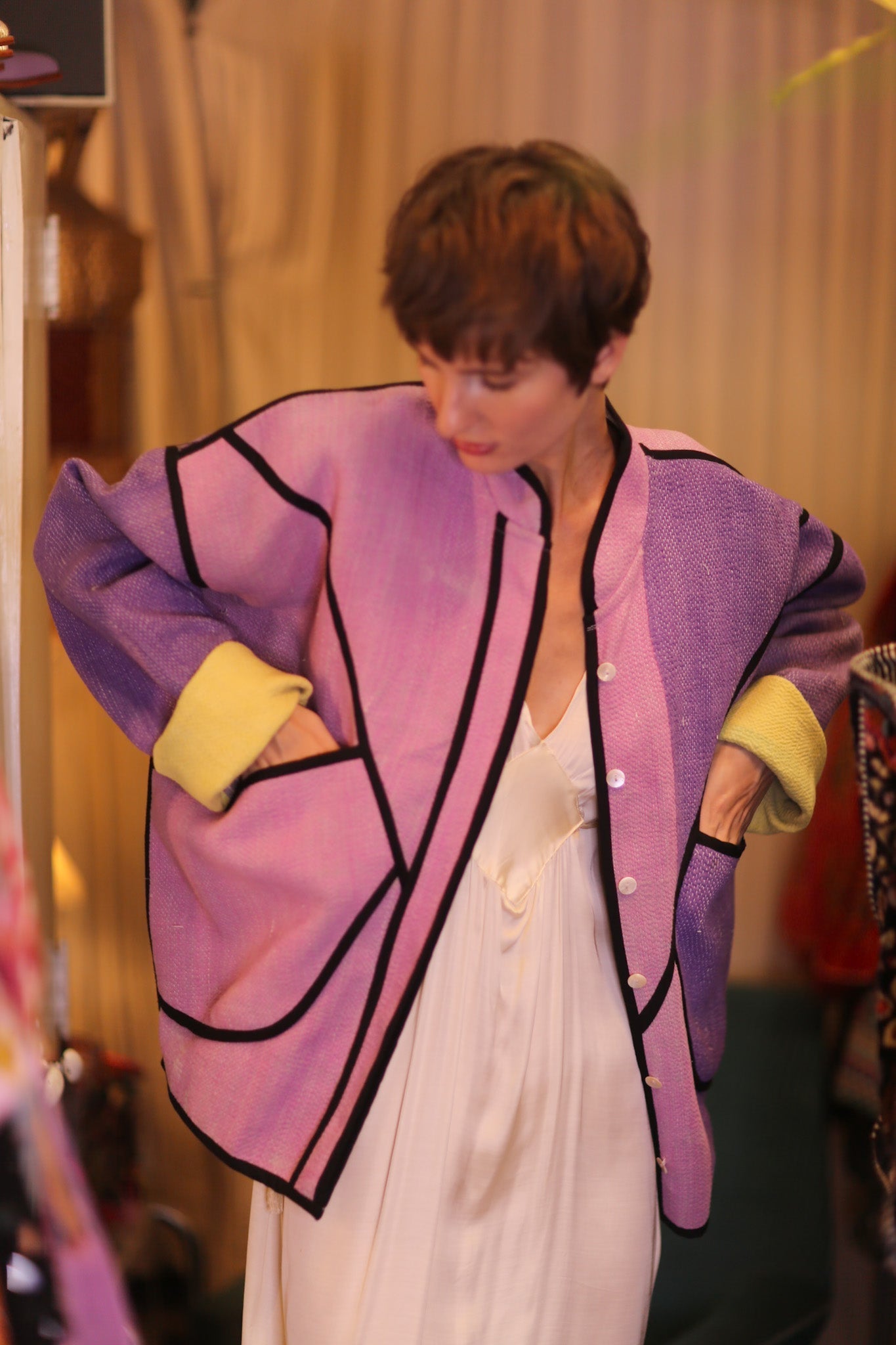 PURPLE PINK JACKET OUNA - BANGKOK TAILOR CLOTHING STORE - HANDMADE CLOTHING