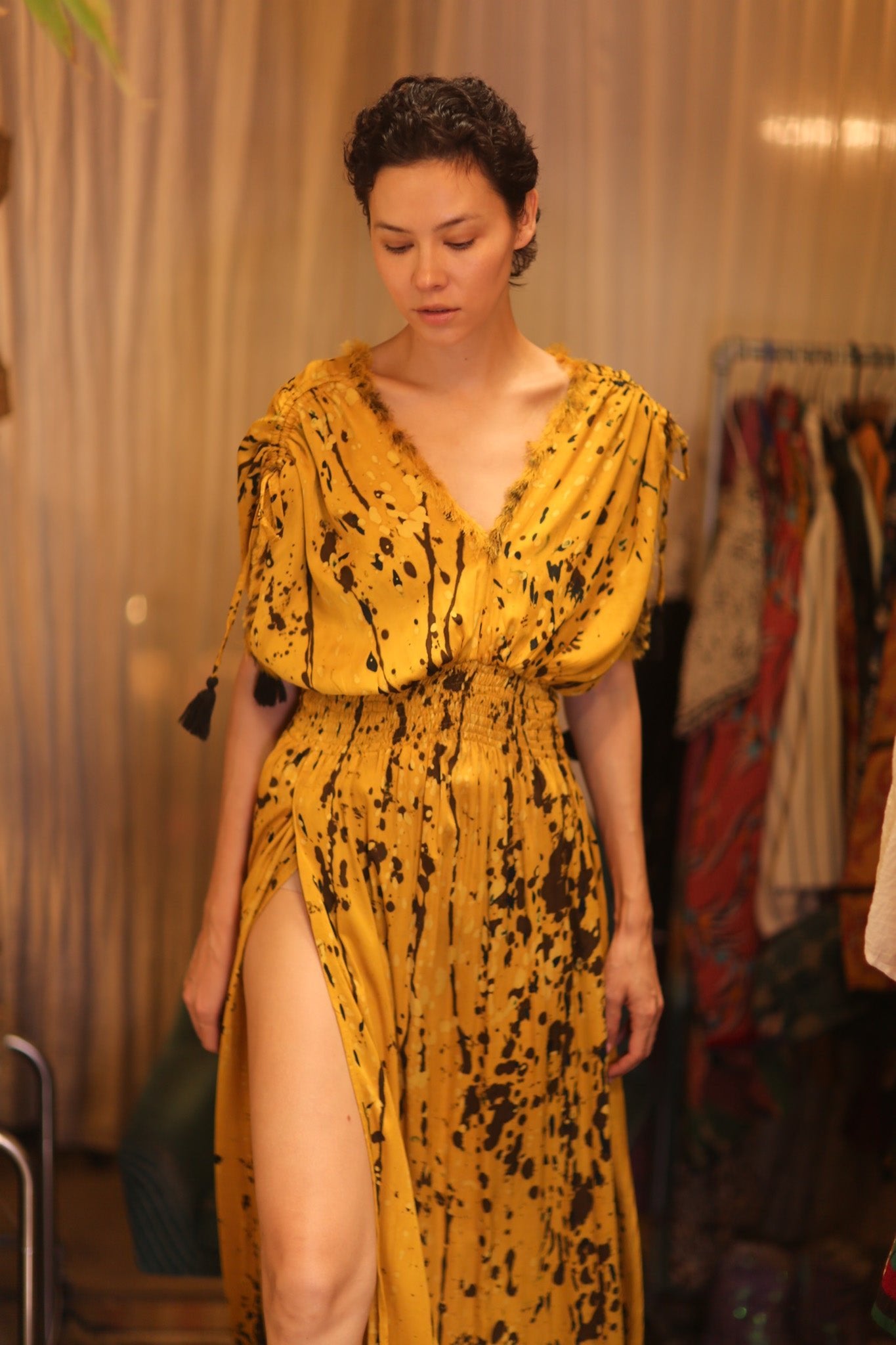 SCARLETT SILK DRESS ANYAR - BANGKOK TAILOR CLOTHING STORE - HANDMADE CLOTHING