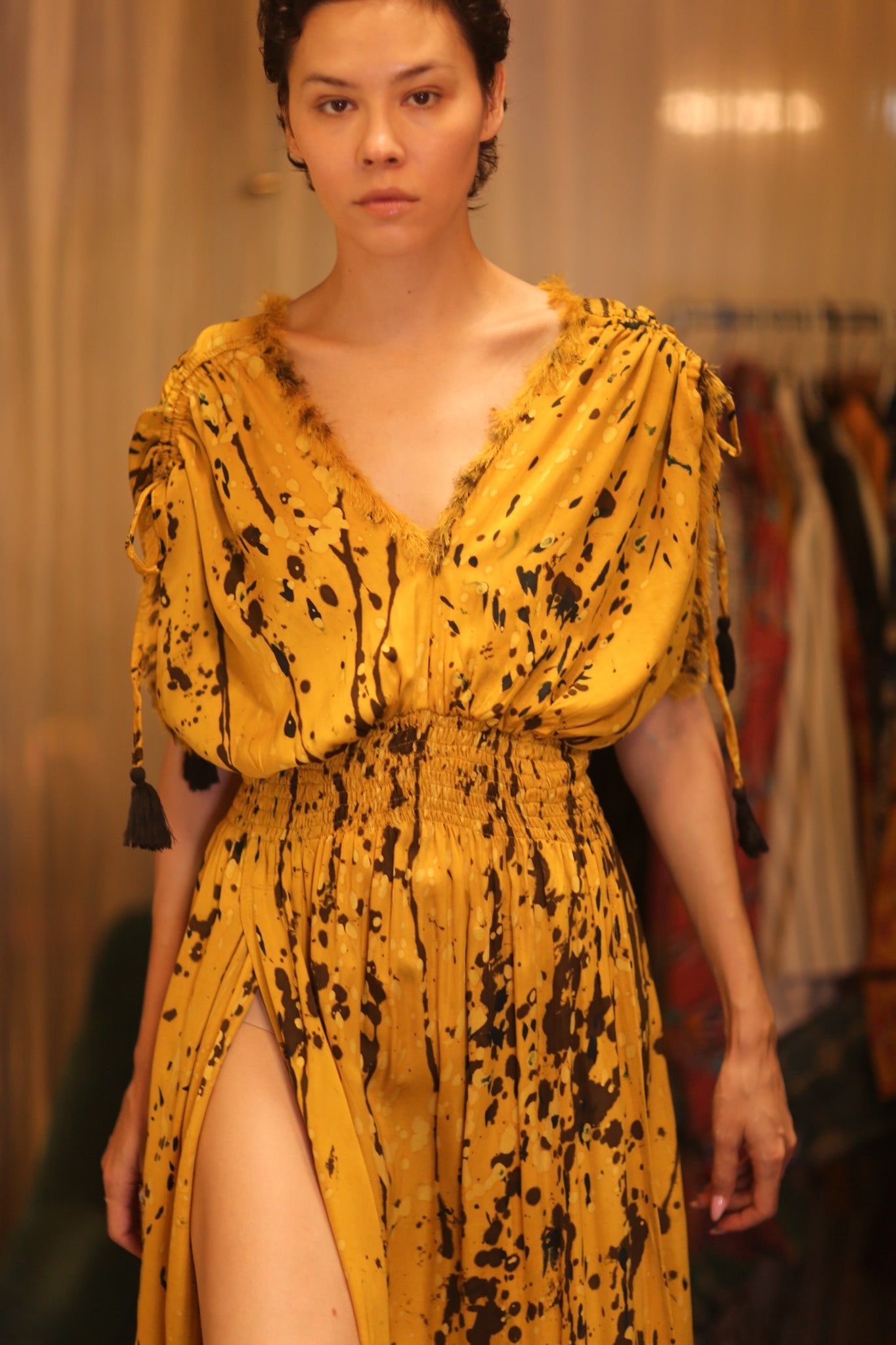 SCARLETT SILK DRESS ANYAR - BANGKOK TAILOR CLOTHING STORE - HANDMADE CLOTHING