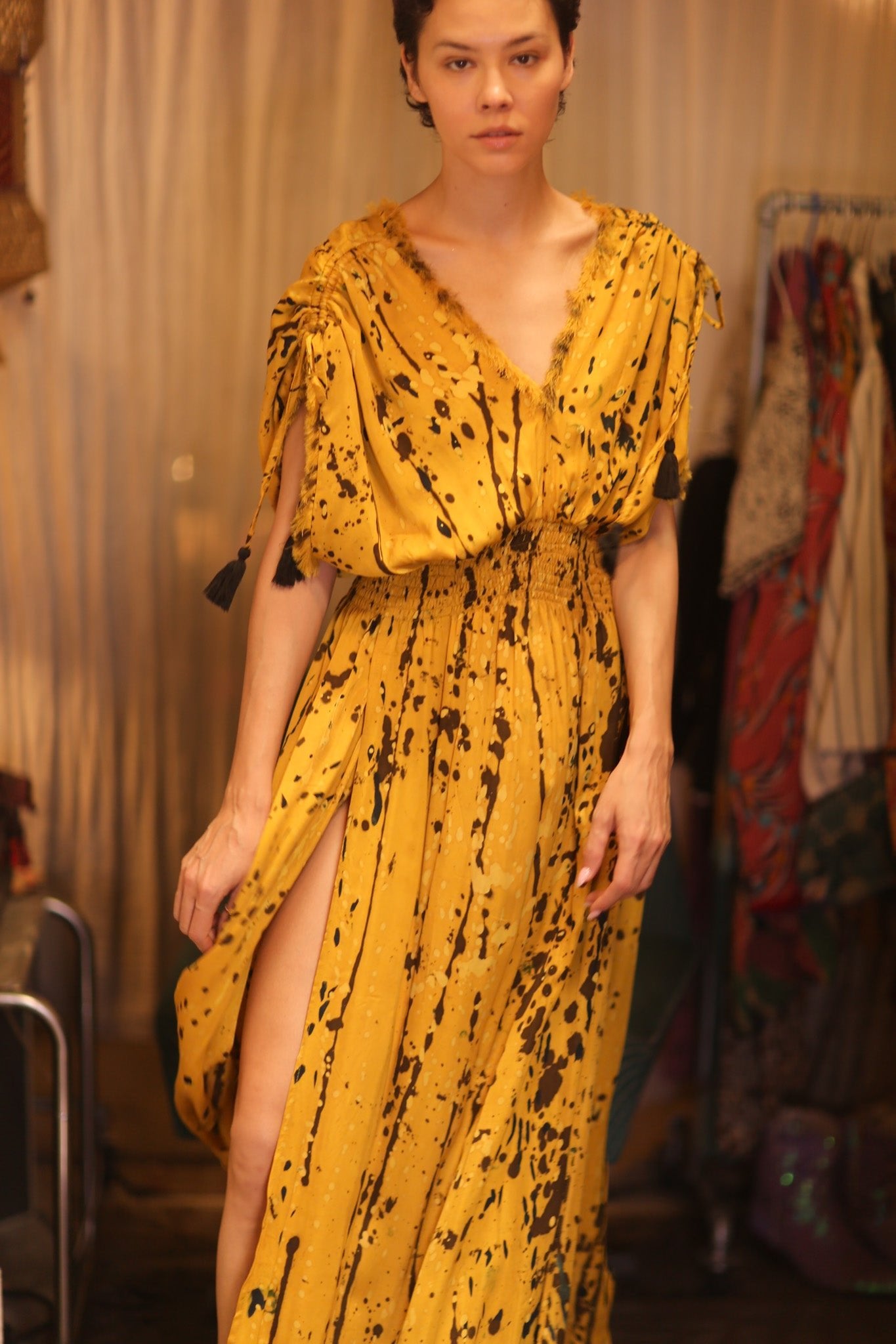 SCARLETT SILK DRESS ANYAR - BANGKOK TAILOR CLOTHING STORE - HANDMADE CLOTHING