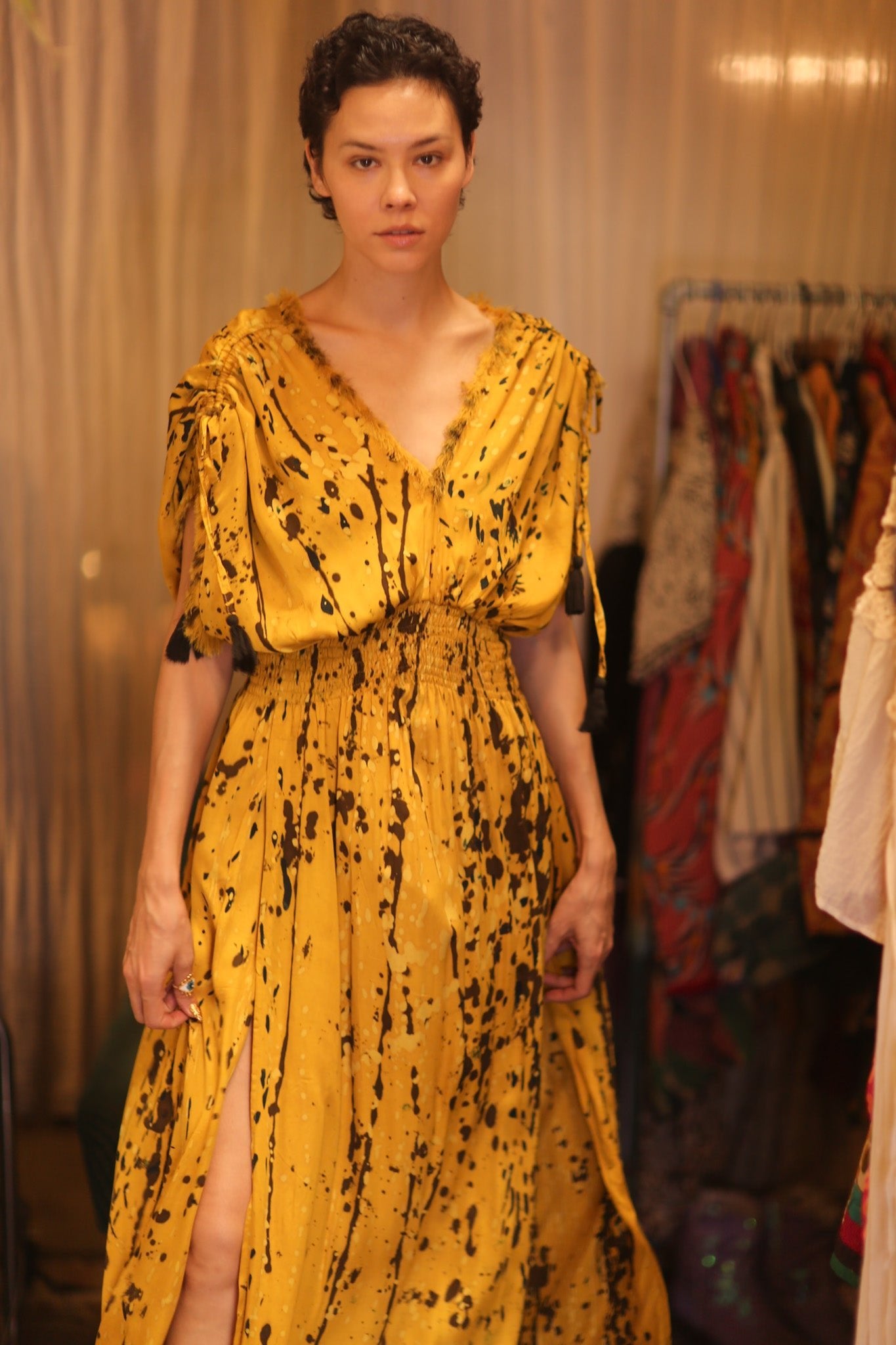 SCARLETT SILK DRESS ANYAR - BANGKOK TAILOR CLOTHING STORE - HANDMADE CLOTHING