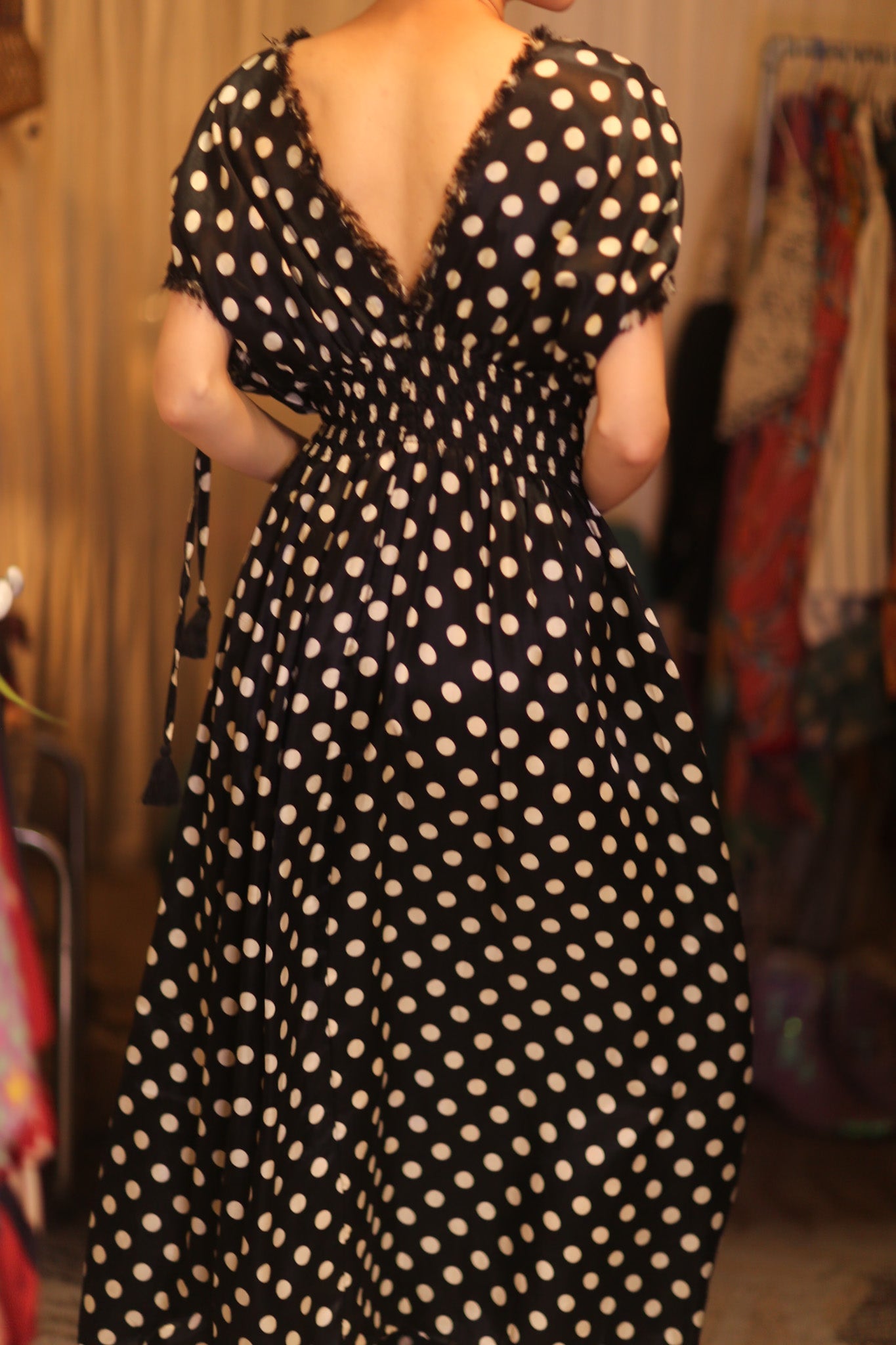 SCARLETT SILK DRESS MOOLET - BANGKOK TAILOR CLOTHING STORE - HANDMADE CLOTHING