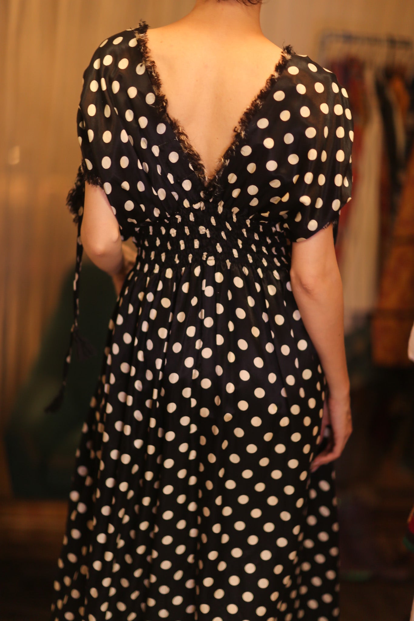 SCARLETT SILK DRESS MOOLET - BANGKOK TAILOR CLOTHING STORE - HANDMADE CLOTHING