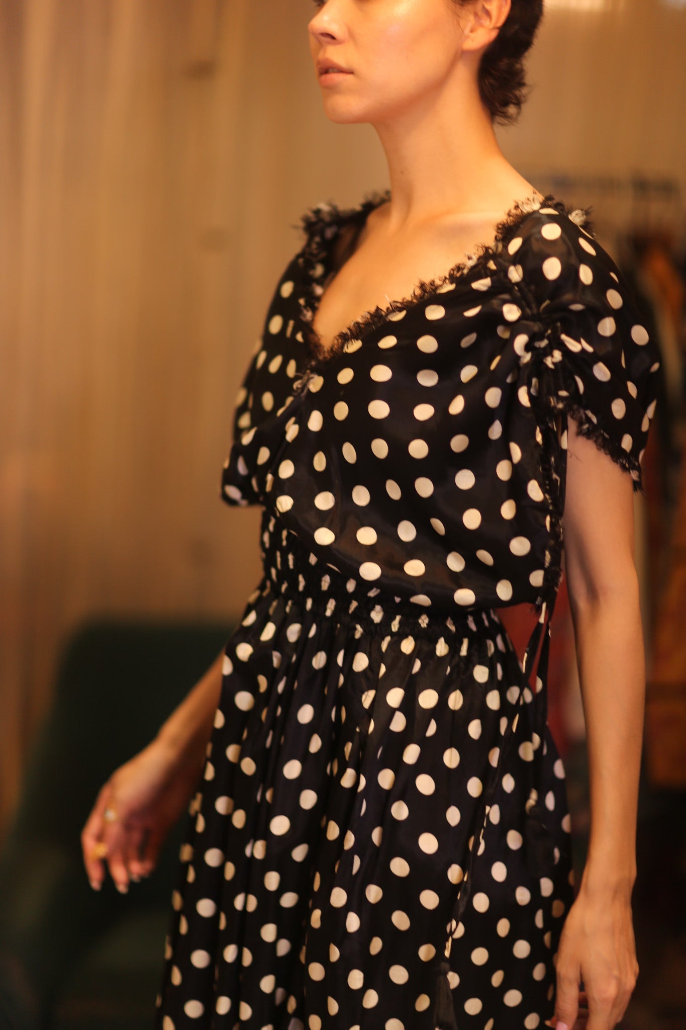 SCARLETT SILK DRESS MOOLET - BANGKOK TAILOR CLOTHING STORE - HANDMADE CLOTHING