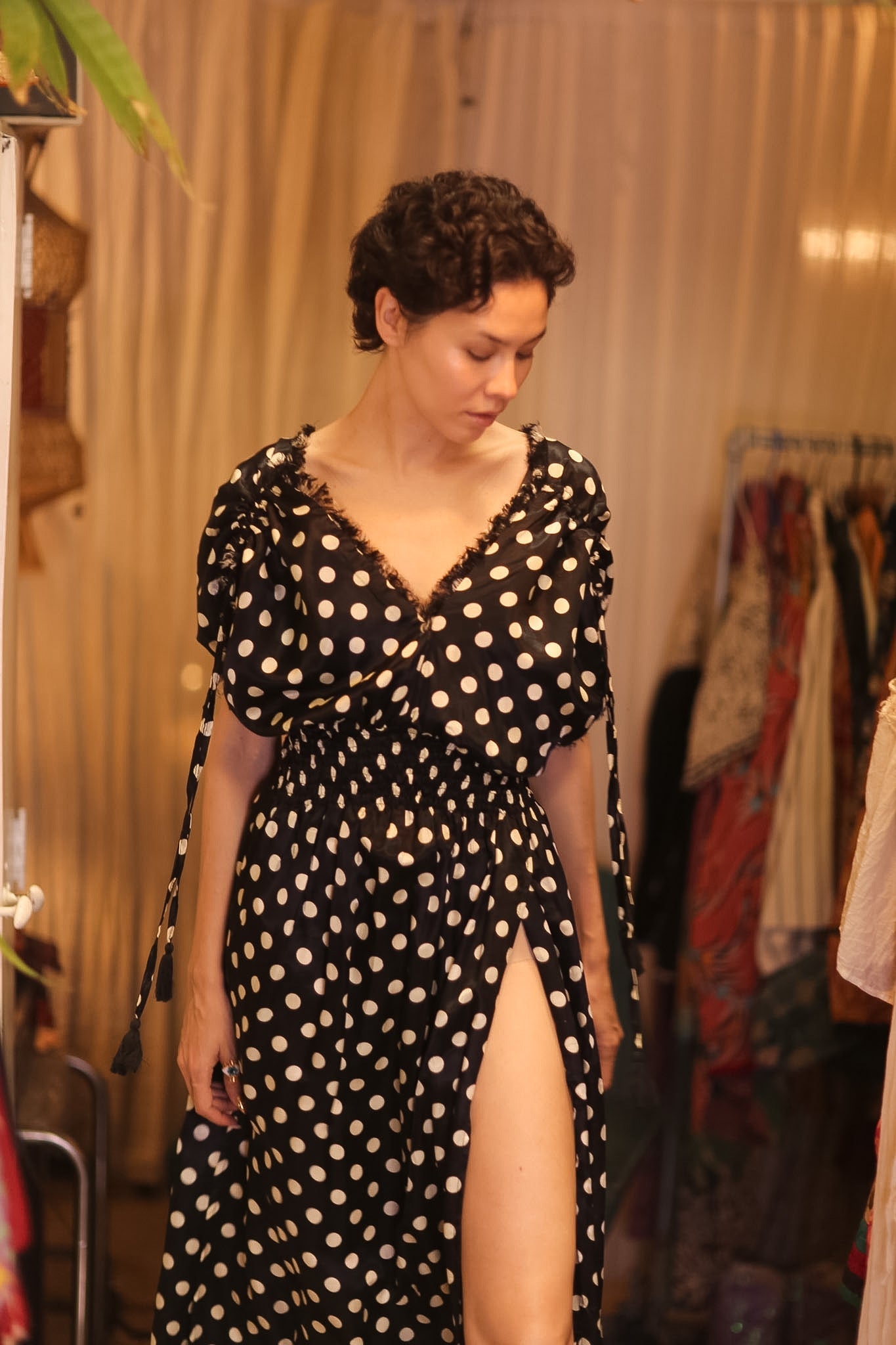 SCARLETT SILK DRESS MOOLET - BANGKOK TAILOR CLOTHING STORE - HANDMADE CLOTHING