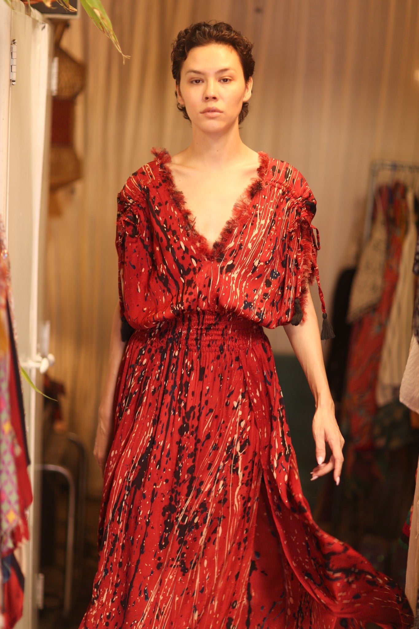 SCARLETT SILK DRESS SMYAN - BANGKOK TAILOR CLOTHING STORE - HANDMADE CLOTHING