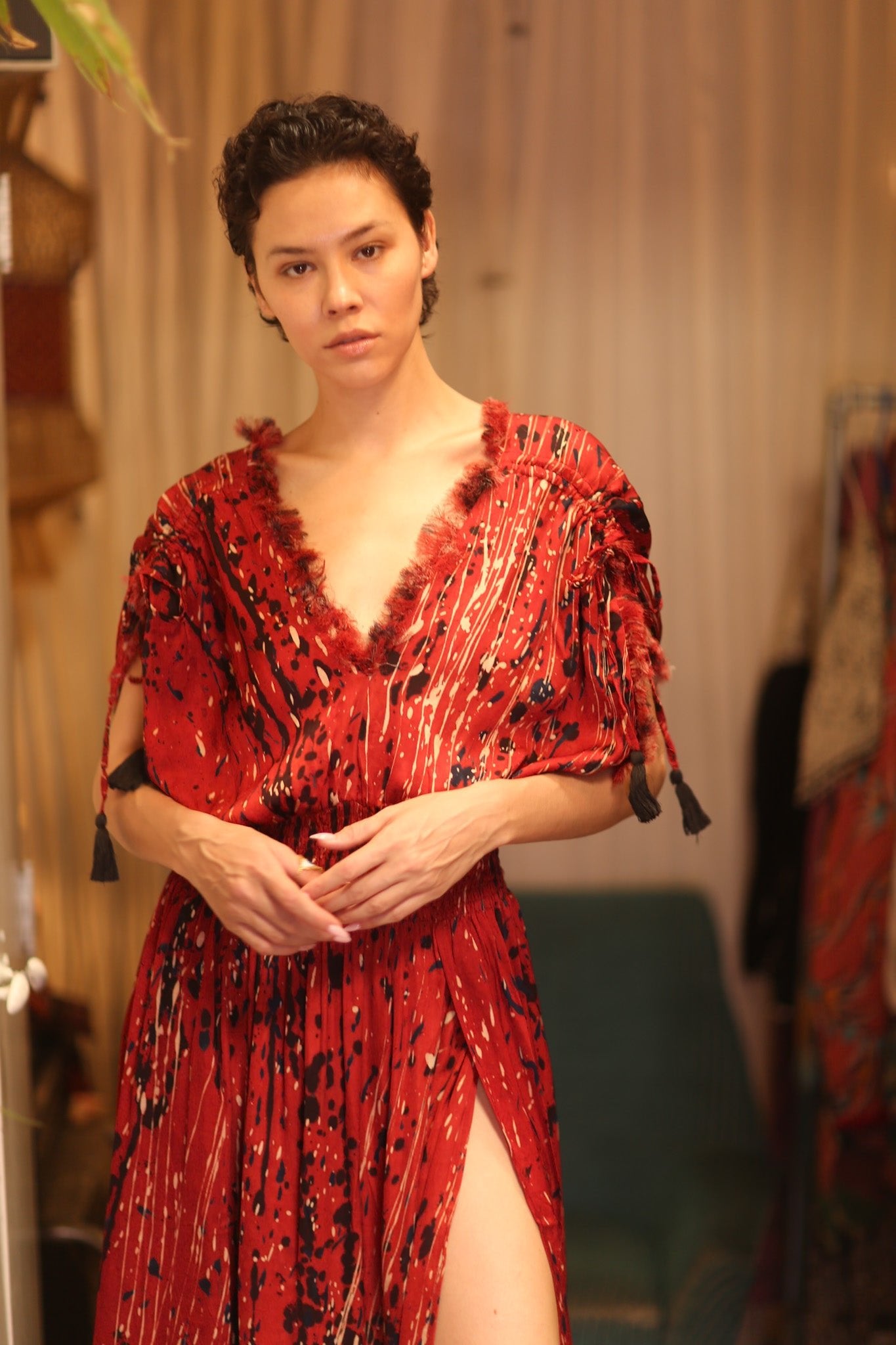 SCARLETT SILK DRESS SMYAN - BANGKOK TAILOR CLOTHING STORE - HANDMADE CLOTHING