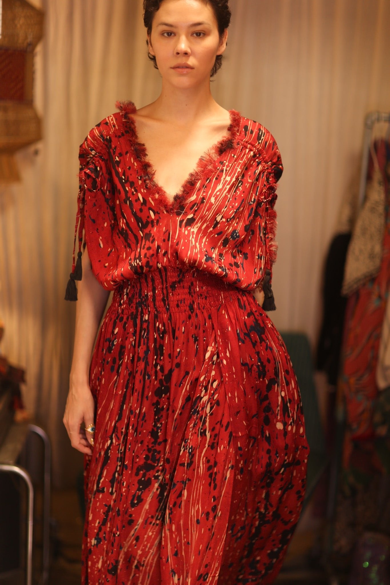 SCARLETT SILK DRESS SMYAN - BANGKOK TAILOR CLOTHING STORE - HANDMADE CLOTHING
