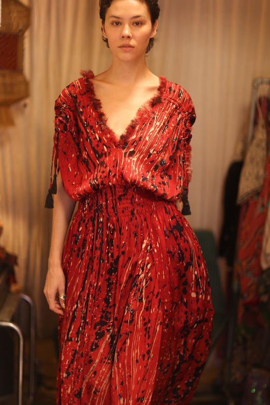 SCARLETT SILK DRESS SMYAN - BANGKOK TAILOR CLOTHING STORE - HANDMADE CLOTHING