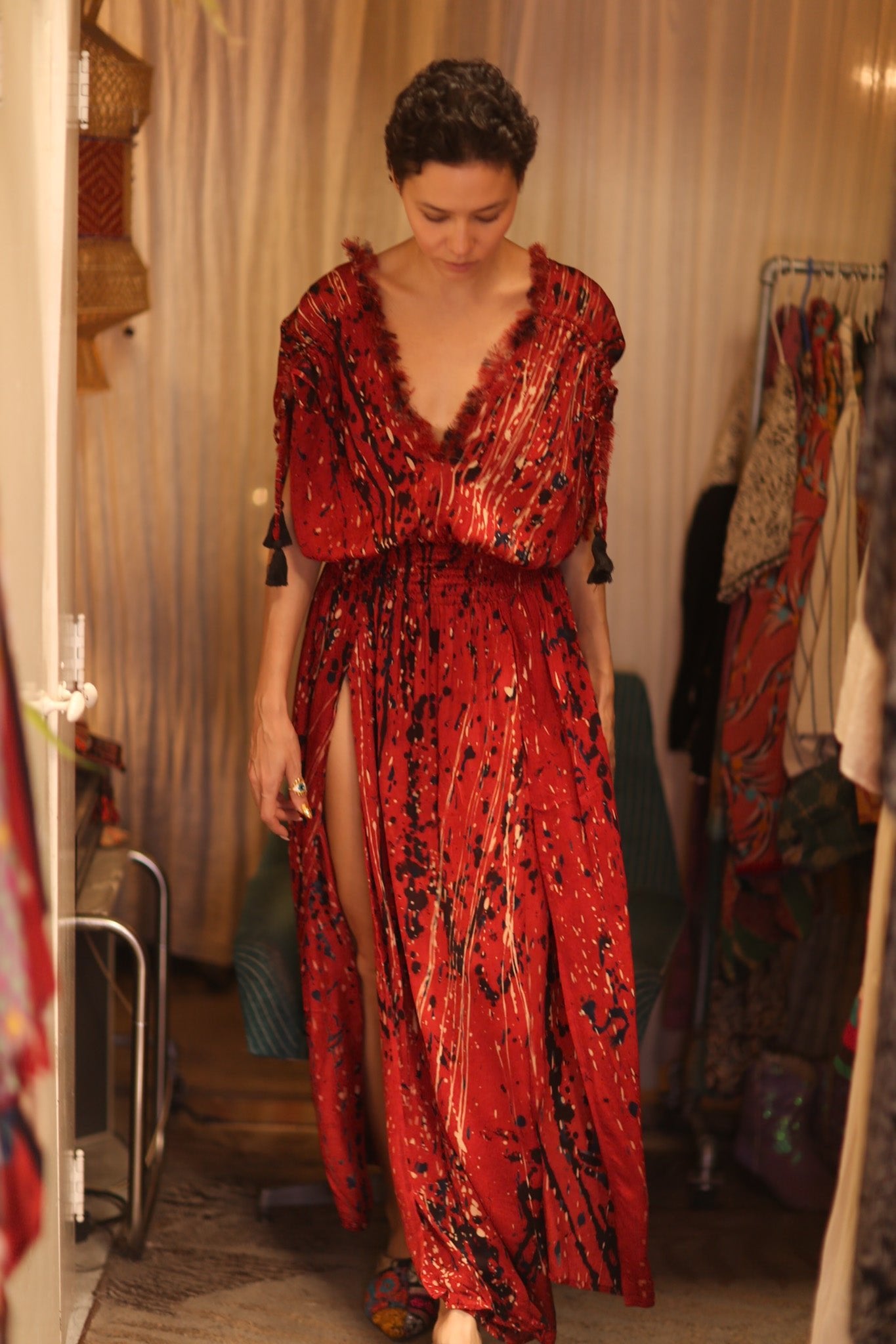 SCARLETT SILK DRESS SMYAN - BANGKOK TAILOR CLOTHING STORE - HANDMADE CLOTHING