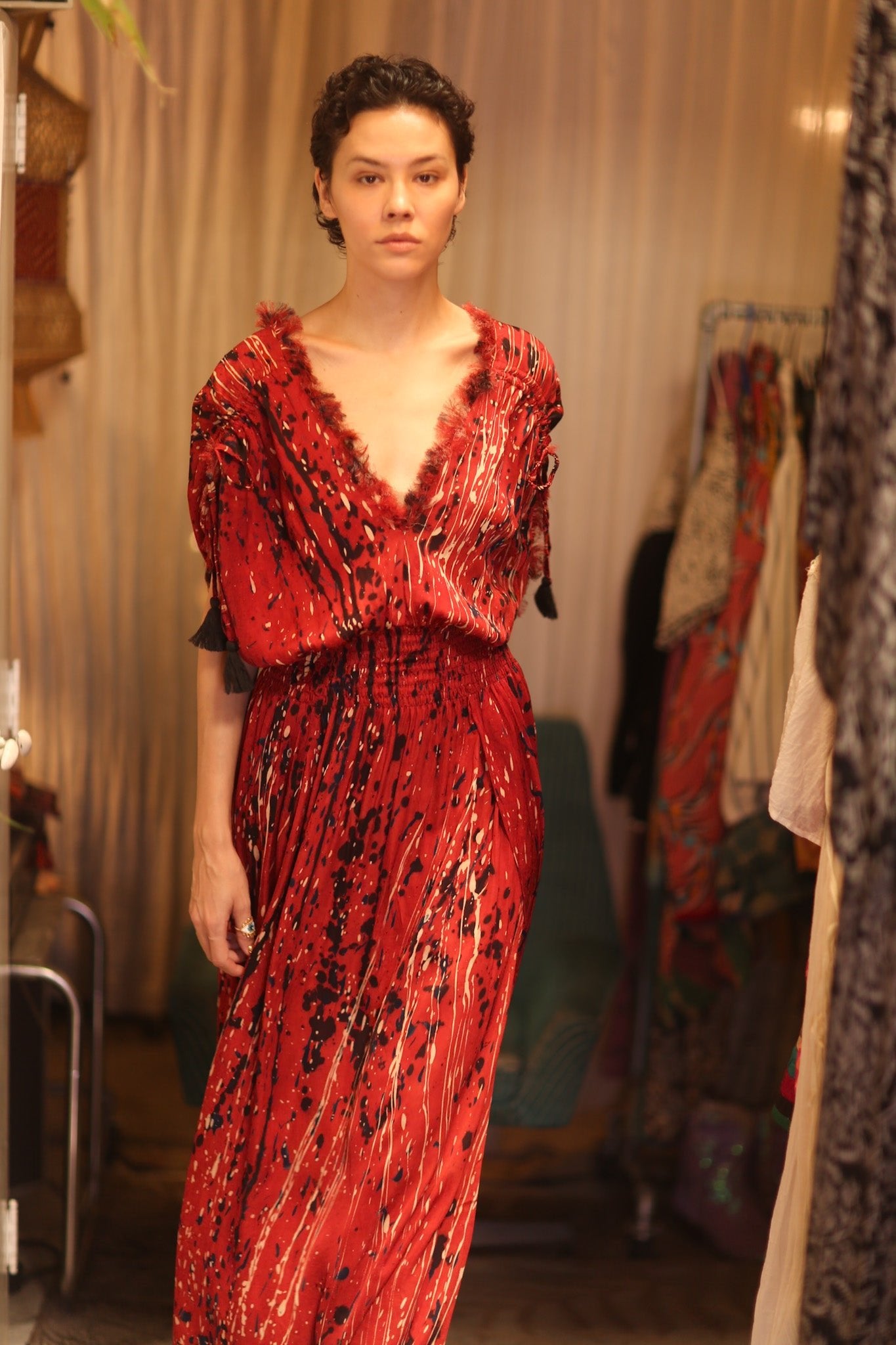 SCARLETT SILK DRESS SMYAN - BANGKOK TAILOR CLOTHING STORE - HANDMADE CLOTHING