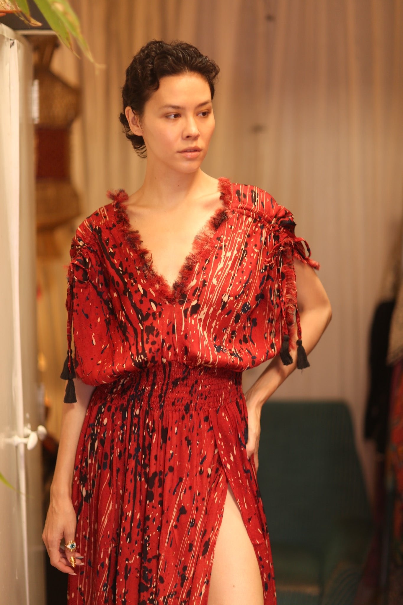 SCARLETT SILK DRESS SMYAN - BANGKOK TAILOR CLOTHING STORE - HANDMADE CLOTHING