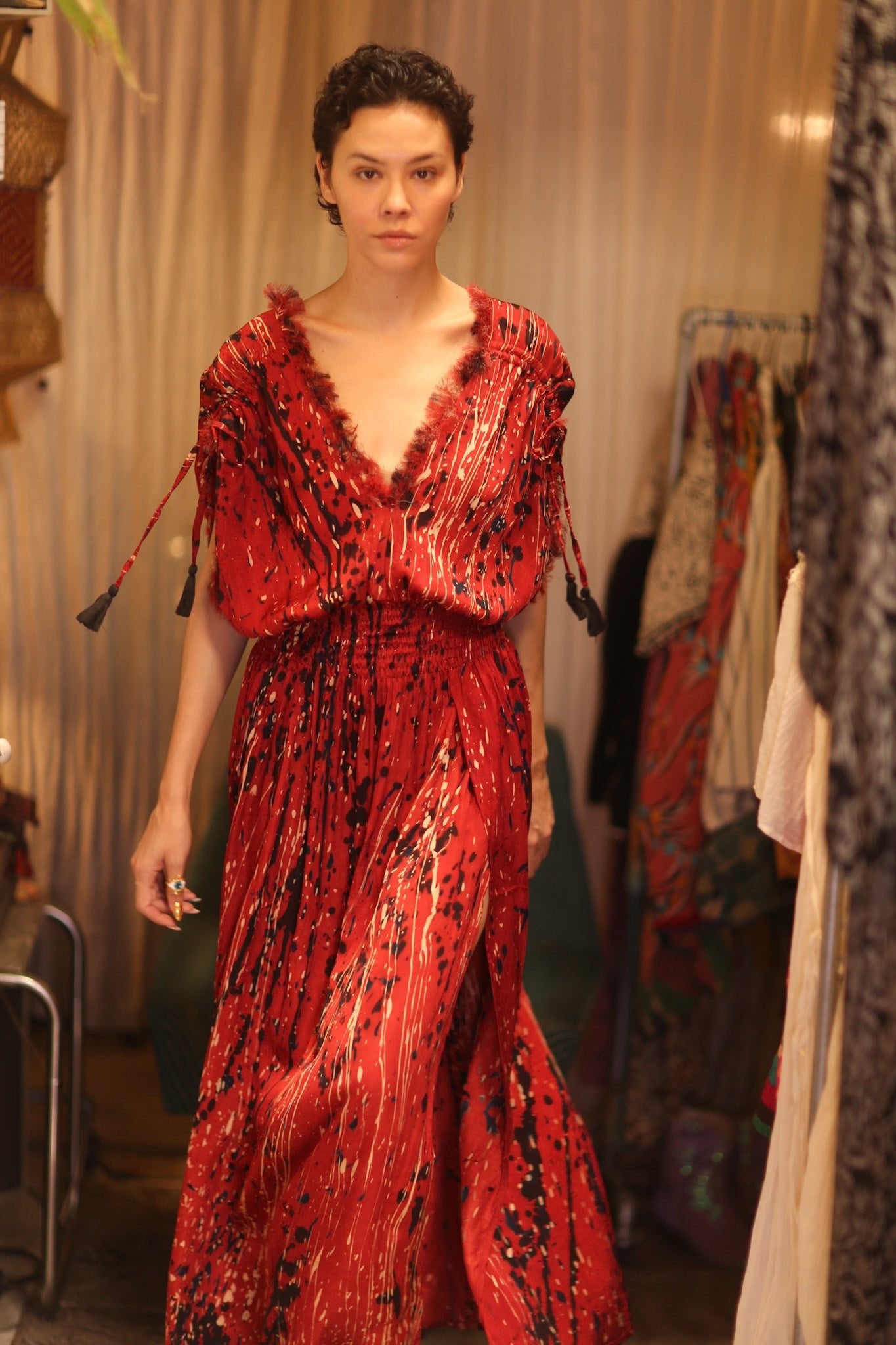 SCARLETT SILK DRESS SMYAN - BANGKOK TAILOR CLOTHING STORE - HANDMADE CLOTHING