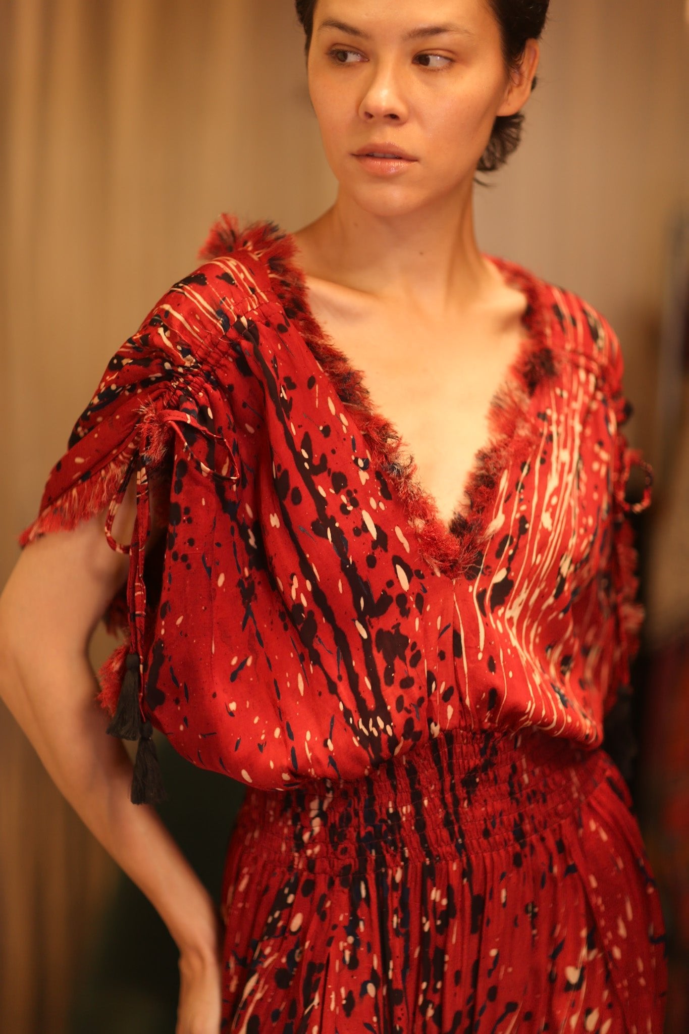 SCARLETT SILK DRESS SMYAN - BANGKOK TAILOR CLOTHING STORE - HANDMADE CLOTHING