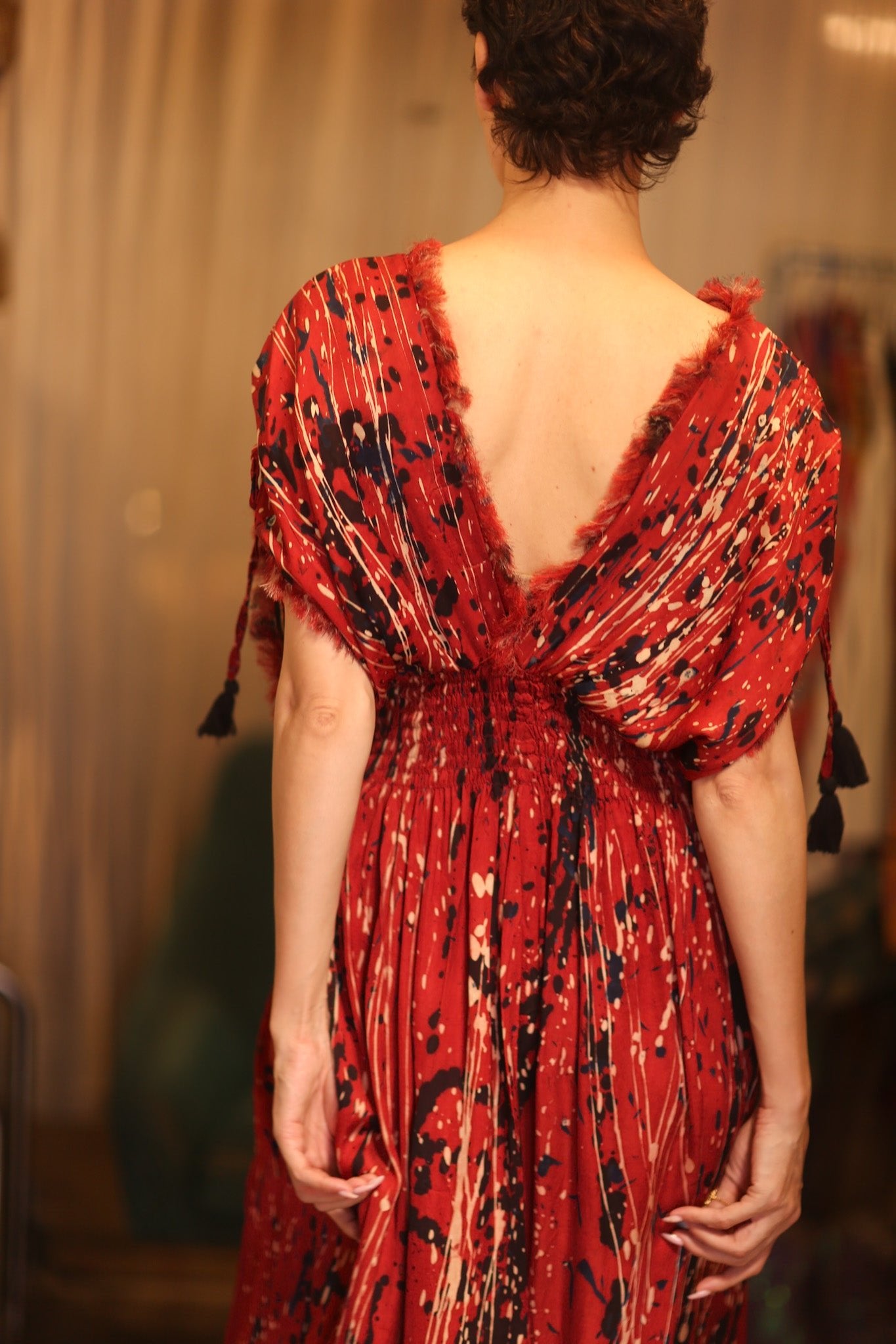 SCARLETT SILK DRESS SMYAN - BANGKOK TAILOR CLOTHING STORE - HANDMADE CLOTHING