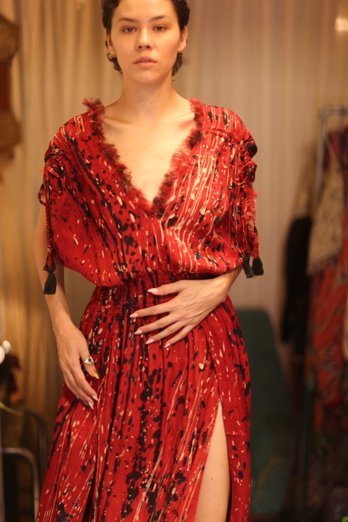 SCARLETT SILK DRESS SMYAN - BANGKOK TAILOR CLOTHING STORE - HANDMADE CLOTHING