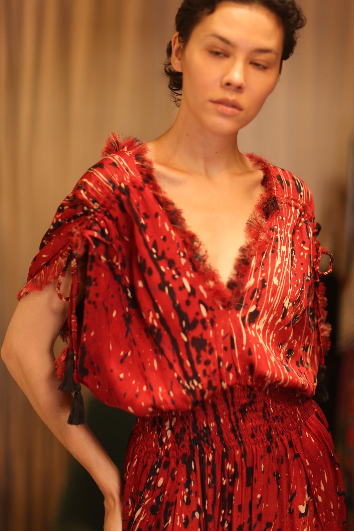 SCARLETT SILK DRESS SMYAN - BANGKOK TAILOR CLOTHING STORE - HANDMADE CLOTHING