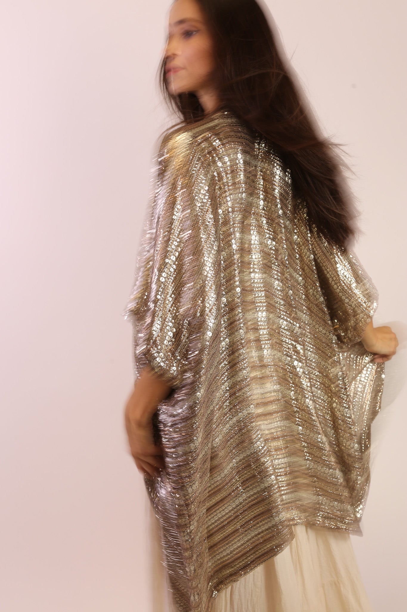 SEQUIN EMBROIDERED KIMONO MIDI - BANGKOK TAILOR CLOTHING STORE - HANDMADE CLOTHING