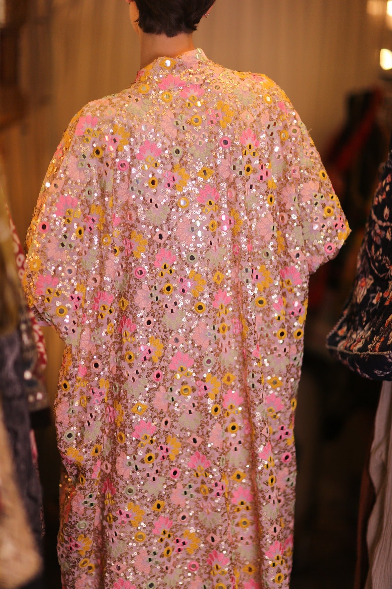 SEQUIN EMBROIDERED KIMONO WINTHA - BANGKOK TAILOR CLOTHING STORE - HANDMADE CLOTHING