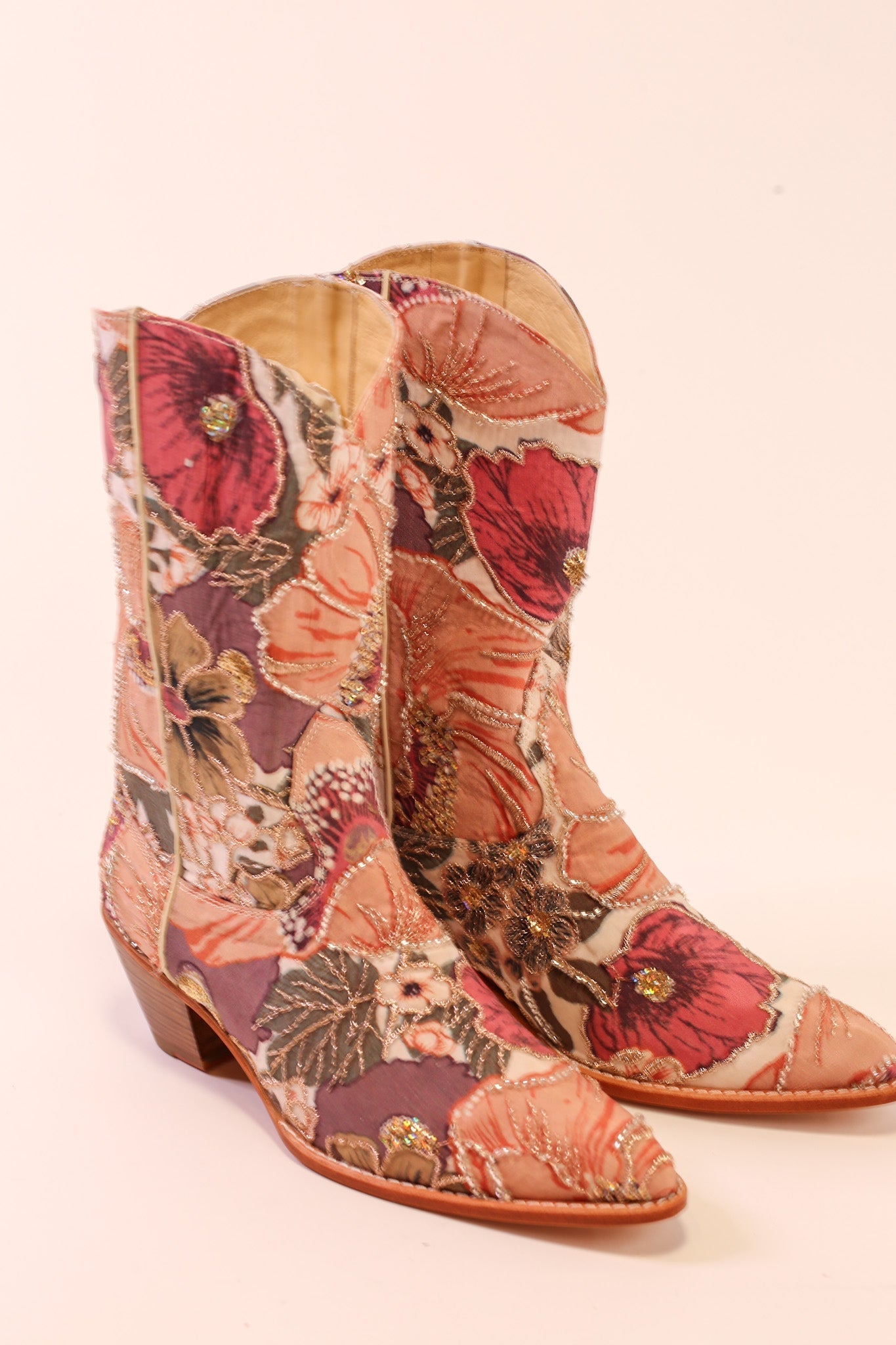 SEQUIN EMBROIDERED WESTERN BOOTS TISA - BANGKOK TAILOR CLOTHING STORE - HANDMADE CLOTHING