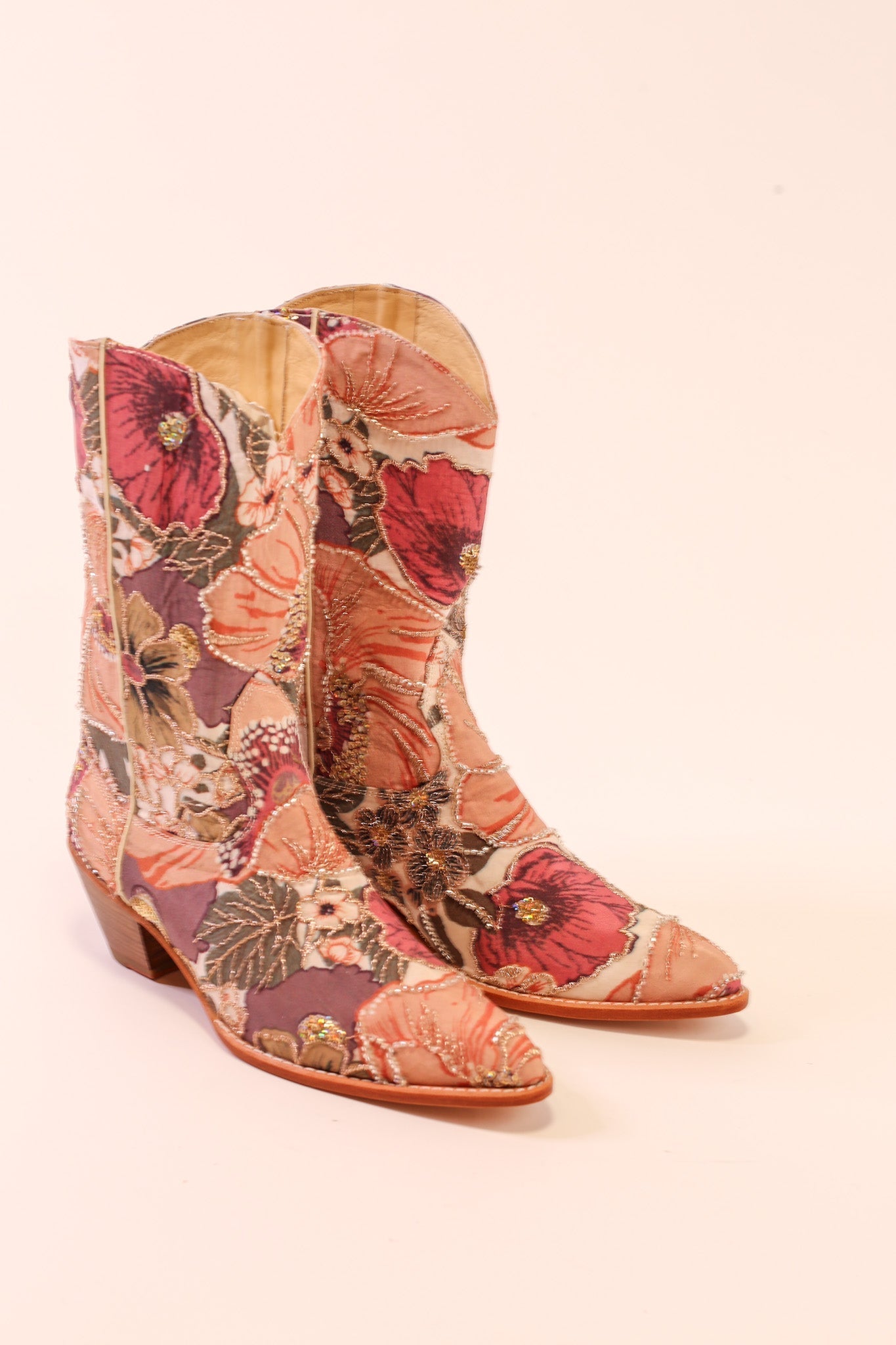 SEQUIN EMBROIDERED WESTERN BOOTS TISA - BANGKOK TAILOR CLOTHING STORE - HANDMADE CLOTHING