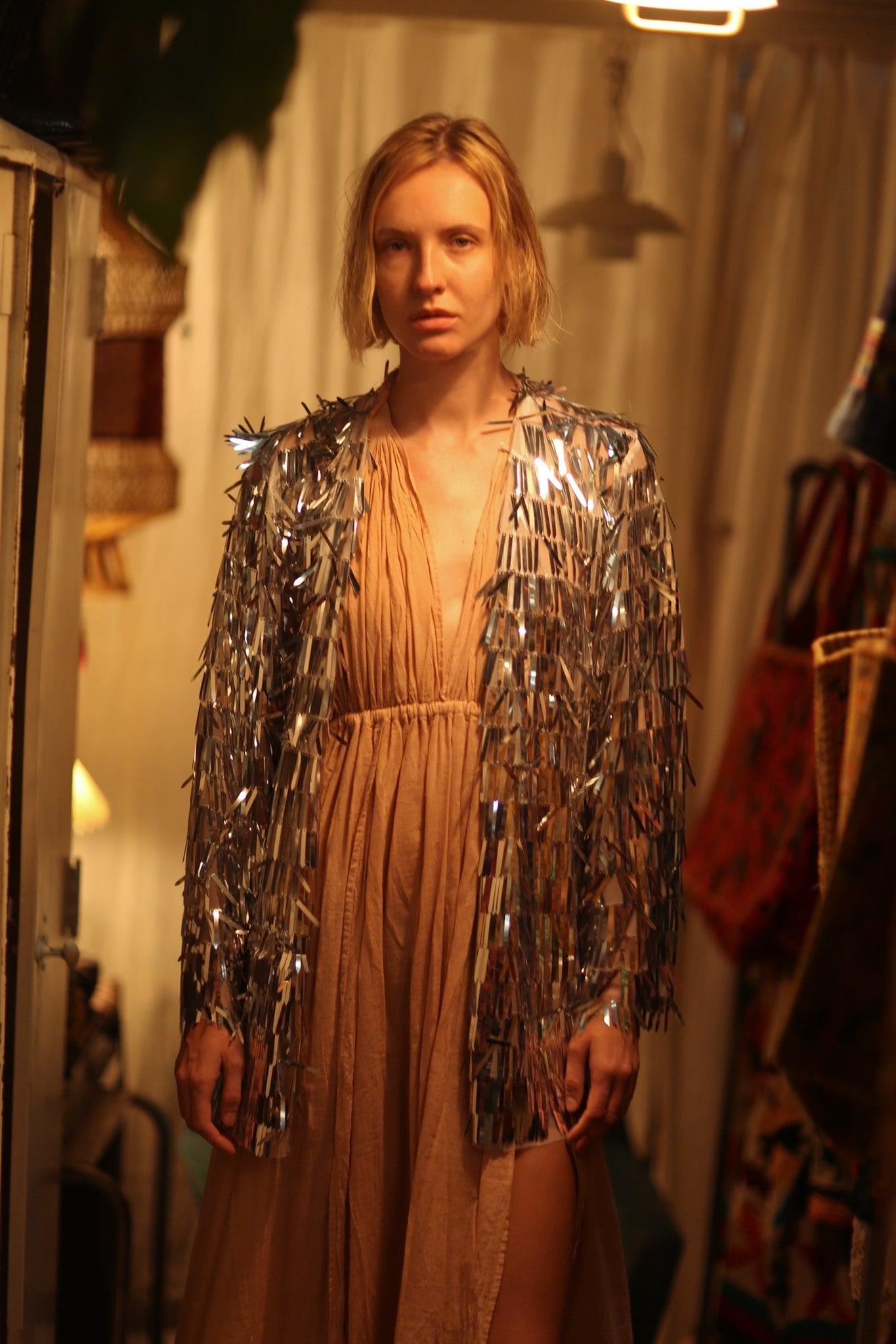 SEQUIN SILVER GLITTER KIMONO FRANKA - MOMO STUDIO BERLIN - Berlin Concept Store - sustainable & ethical fashion