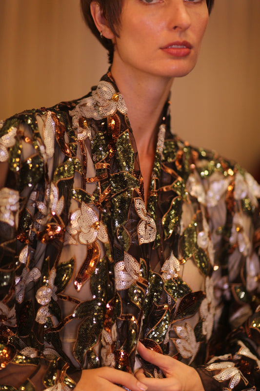 SHORT SILK KIMONO EMERALD - BANGKOK TAILOR CLOTHING STORE - HANDMADE CLOTHING