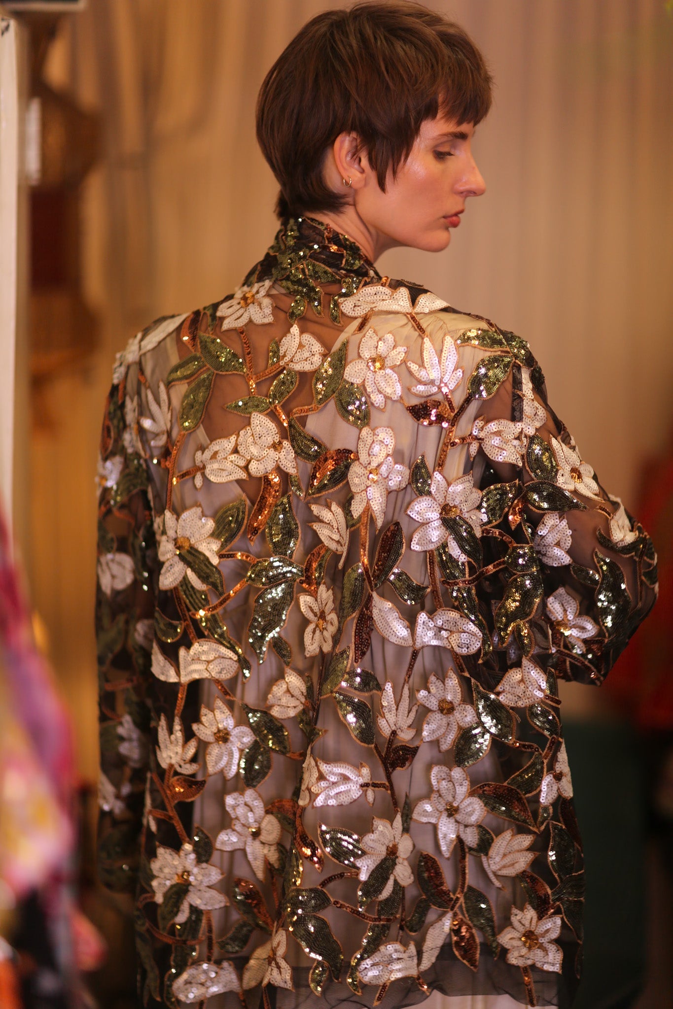 SHORT SILK KIMONO EMERALD - BANGKOK TAILOR CLOTHING STORE - HANDMADE CLOTHING