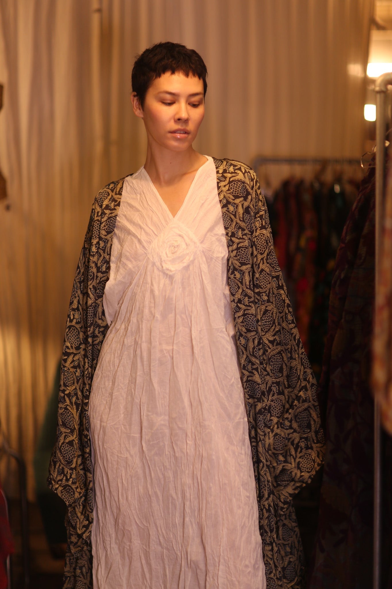 SIL WING KIMONO PINA CUSTARD APPLE YELLOW - BANGKOK TAILOR CLOTHING STORE - HANDMADE CLOTHING