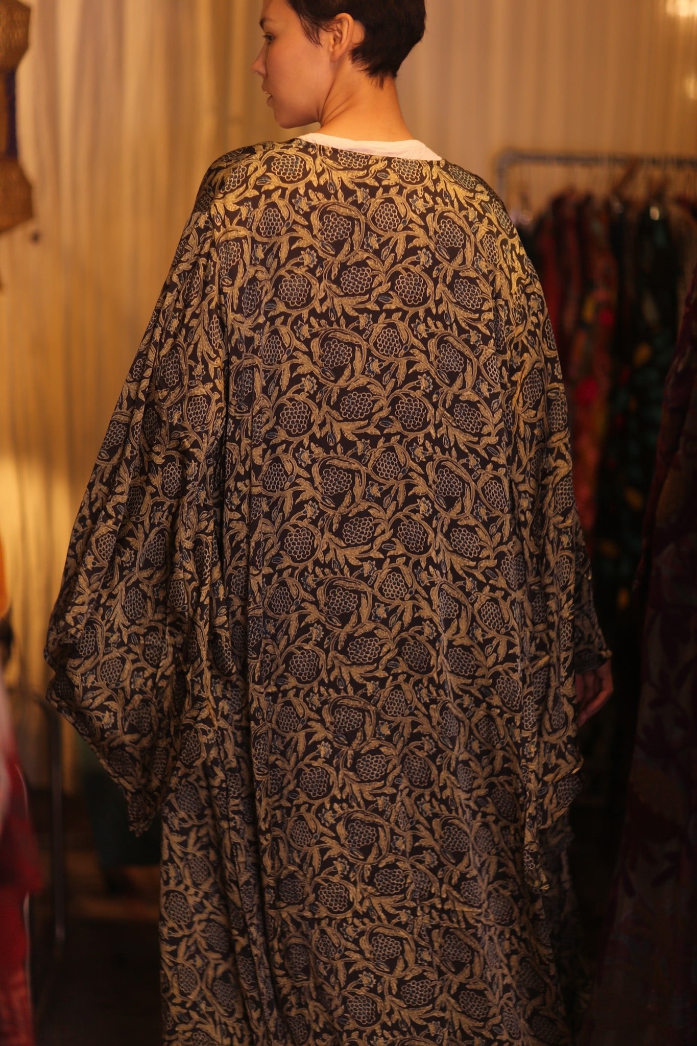 SIL WING KIMONO PINA CUSTARD APPLE YELLOW - BANGKOK TAILOR CLOTHING STORE - HANDMADE CLOTHING