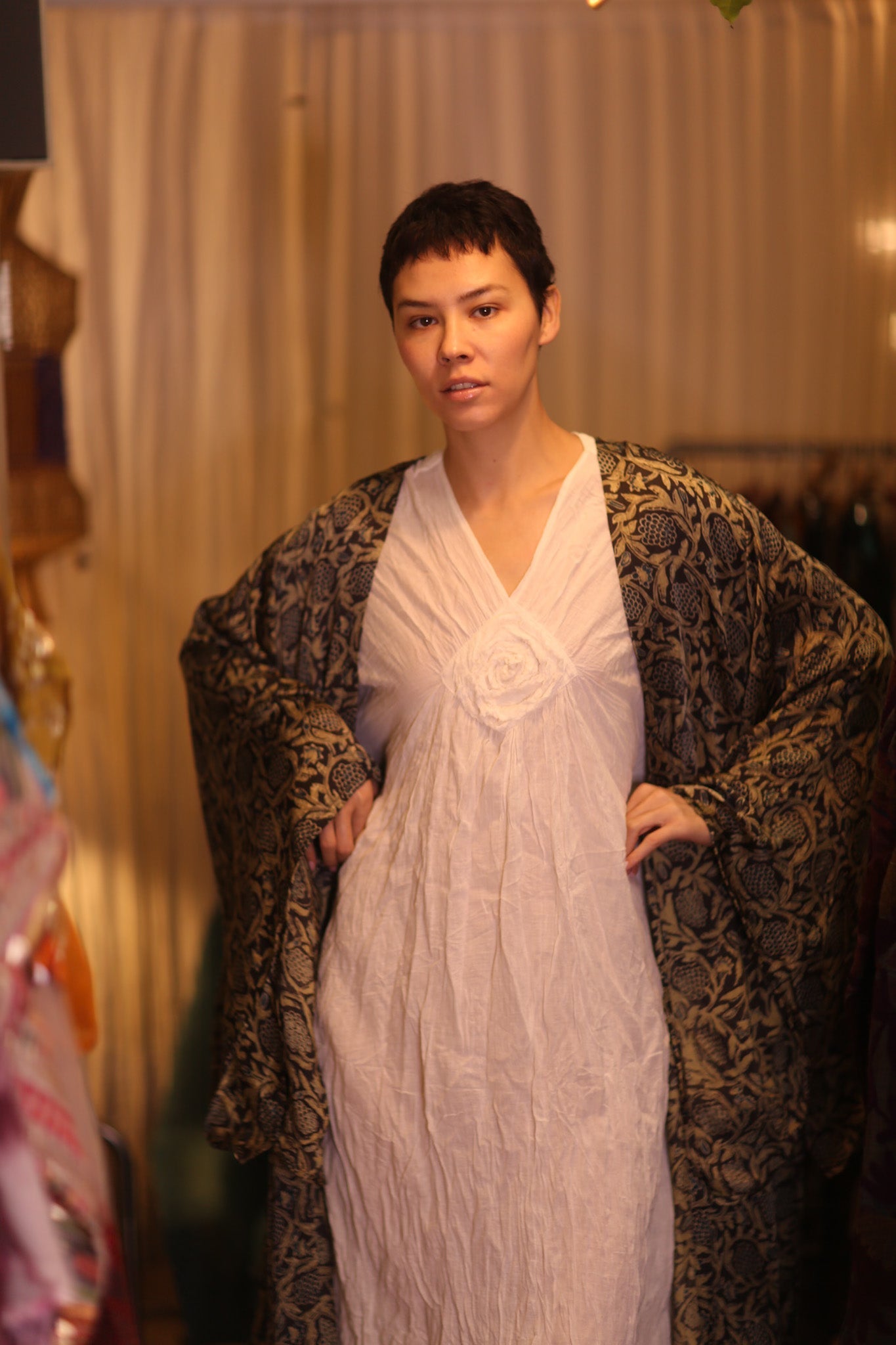 SIL WING KIMONO PINA CUSTARD APPLE YELLOW - BANGKOK TAILOR CLOTHING STORE - HANDMADE CLOTHING