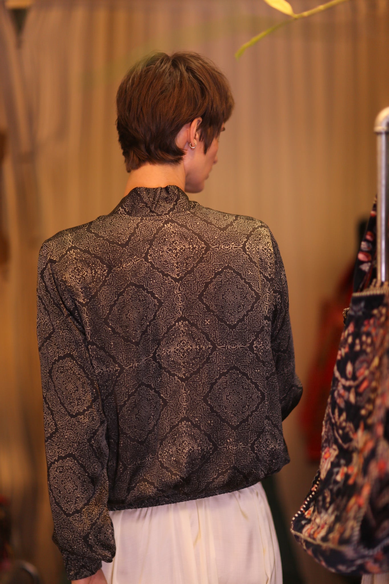 SILK BOMBER JACKET ANCHA KANON - BANGKOK TAILOR CLOTHING STORE - HANDMADE CLOTHING