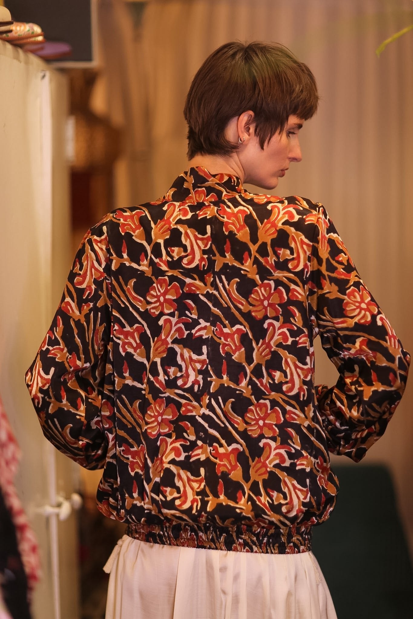 SILK BOMBER JACKET SCARLET - BANGKOK TAILOR CLOTHING STORE - HANDMADE CLOTHING