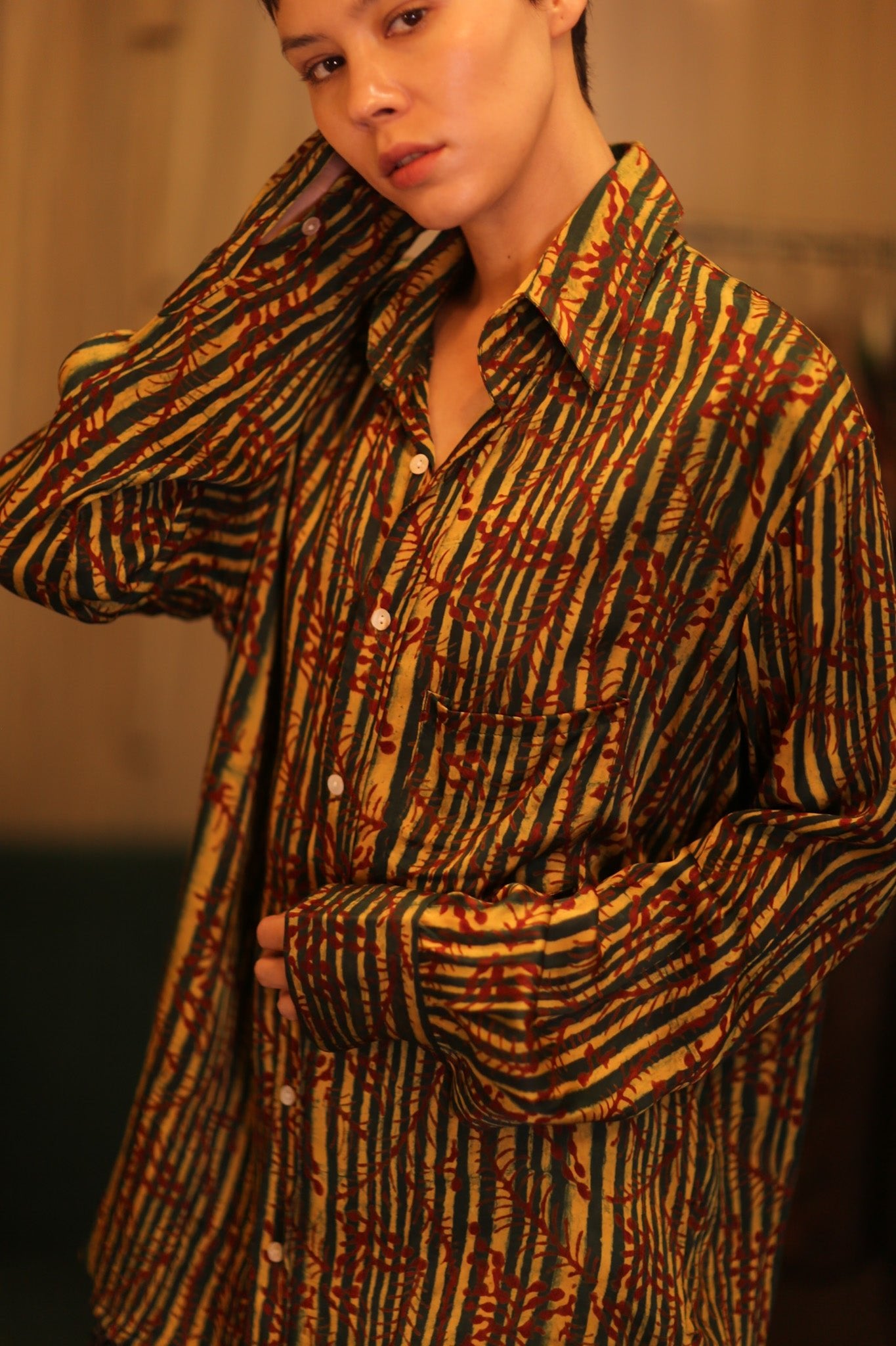 SILK BOYFRIEND SHIRT BAMREST - BANGKOK TAILOR CLOTHING STORE - HANDMADE CLOTHING