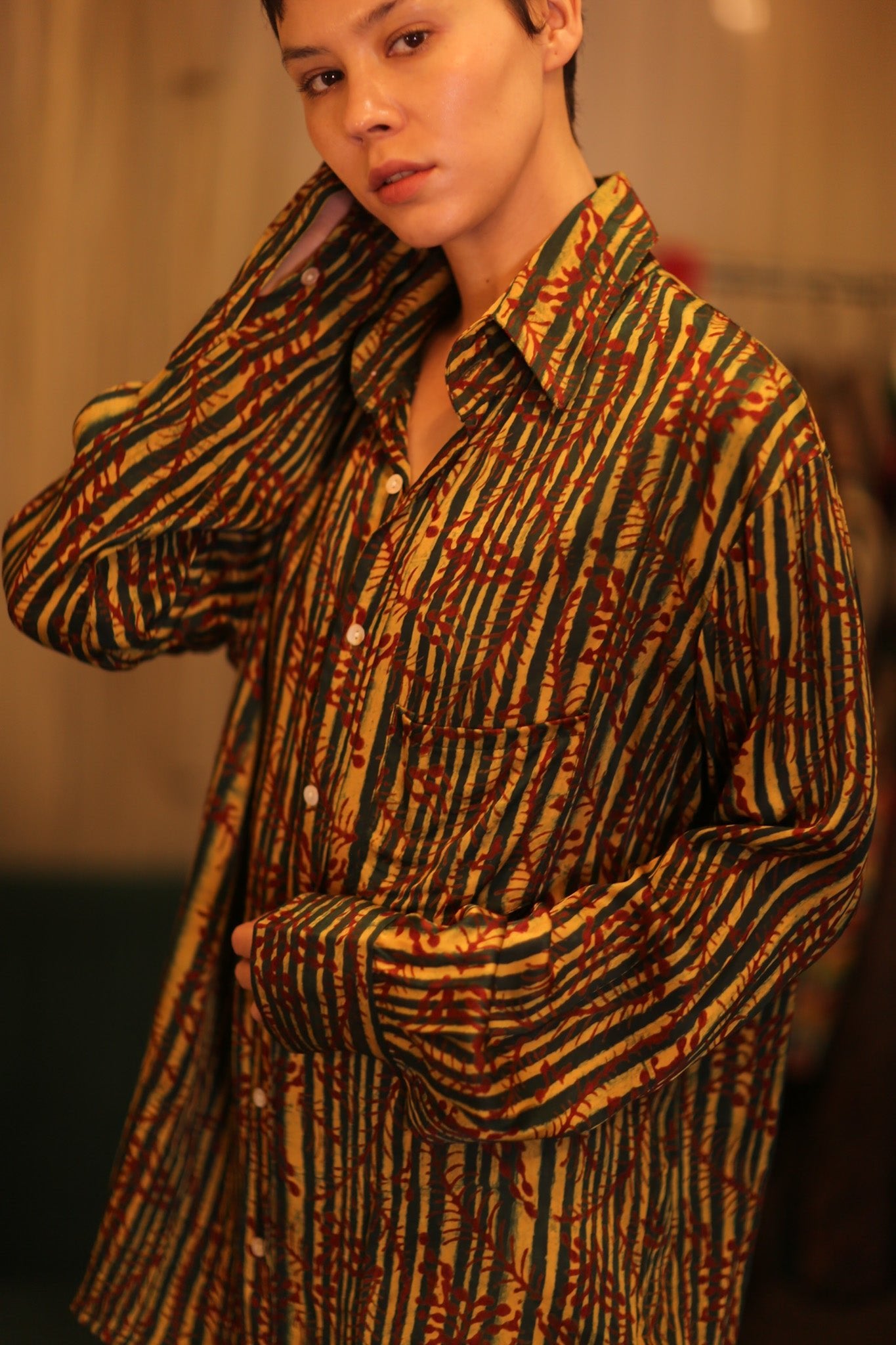 SILK BOYFRIEND SHIRT BAMREST - BANGKOK TAILOR CLOTHING STORE - HANDMADE CLOTHING