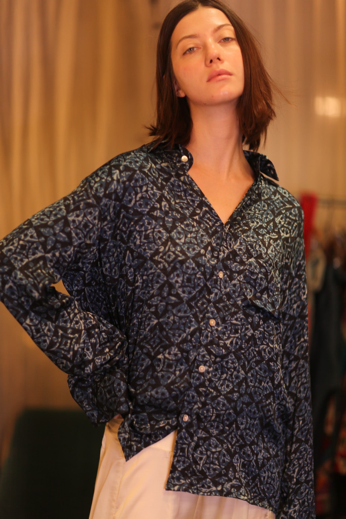 SILK BOYFRIEND SHIRT HLAING - BANGKOK TAILOR CLOTHING STORE - HANDMADE CLOTHING