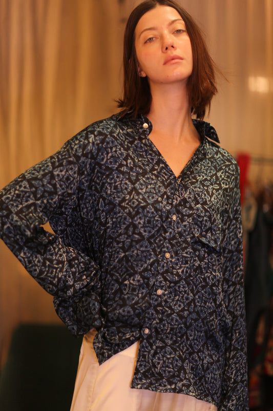 SILK BOYFRIEND SHIRT HLAING - BANGKOK TAILOR CLOTHING STORE - HANDMADE CLOTHING