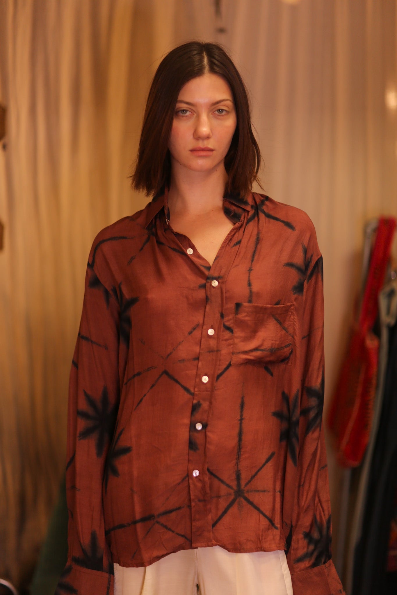 SILK BOYFRIEND SHIRT MAYBEL - BANGKOK TAILOR CLOTHING STORE - HANDMADE CLOTHING