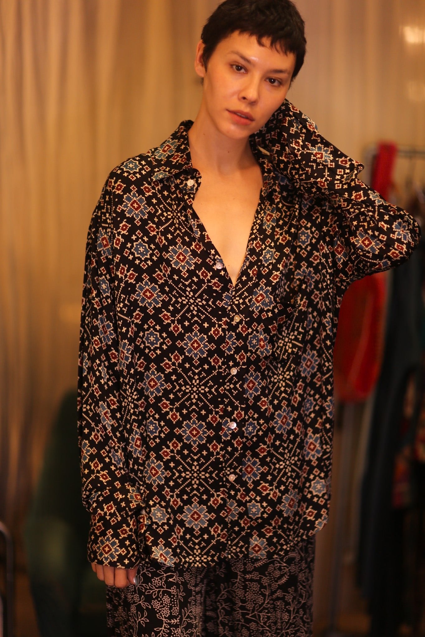 SILK BOYFRIEND SHIRT MOKOK - BANGKOK TAILOR CLOTHING STORE - HANDMADE CLOTHING