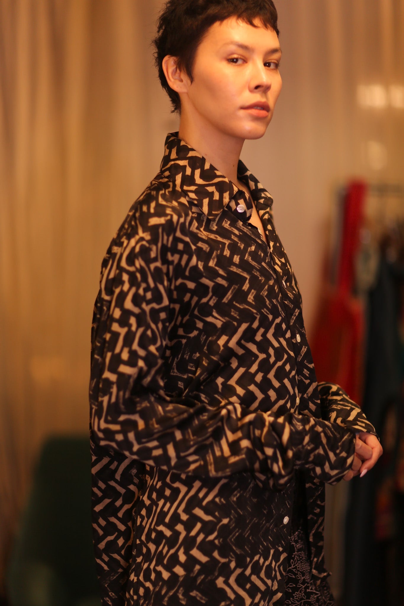 SILK BOYFRIEND SHIRT NET - BANGKOK TAILOR CLOTHING STORE - HANDMADE CLOTHING