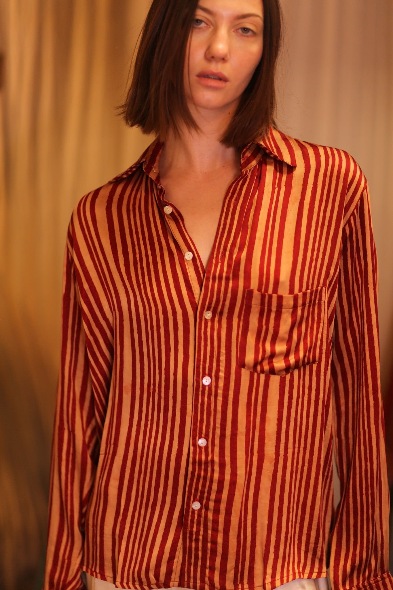 SILK BOYFRIEND SHIRT NISIN - BANGKOK TAILOR CLOTHING STORE - HANDMADE CLOTHING