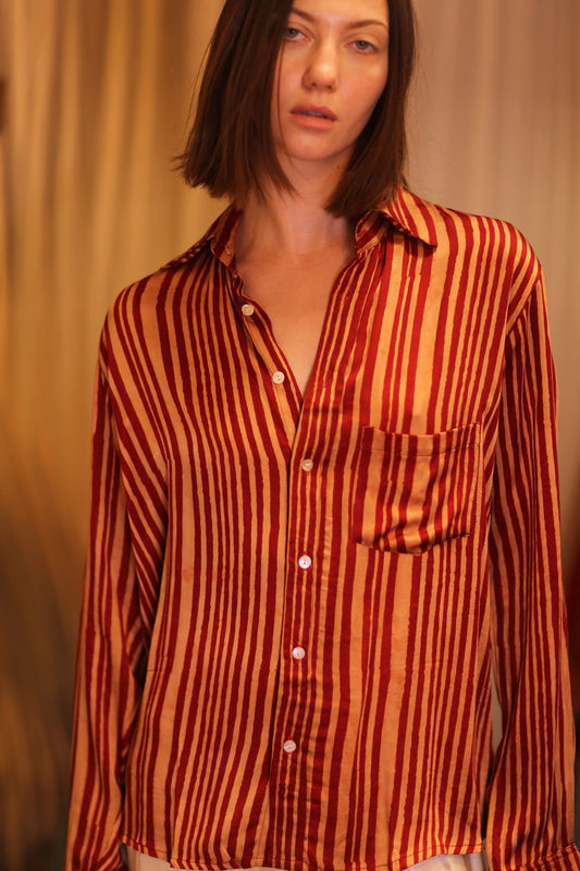 SILK BOYFRIEND SHIRT NISIN - BANGKOK TAILOR CLOTHING STORE - HANDMADE CLOTHING