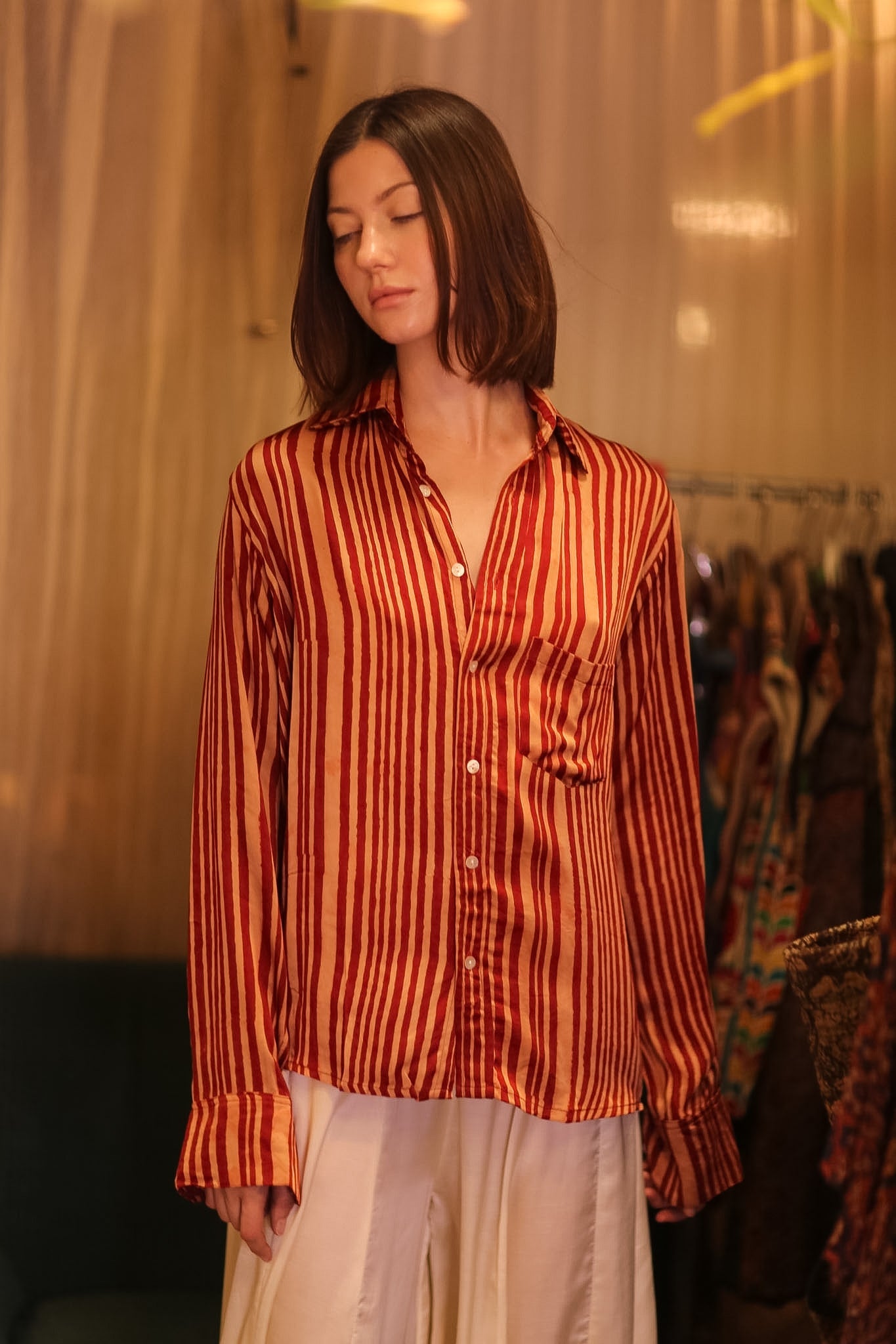 SILK BOYFRIEND SHIRT NISIN - BANGKOK TAILOR CLOTHING STORE - HANDMADE CLOTHING