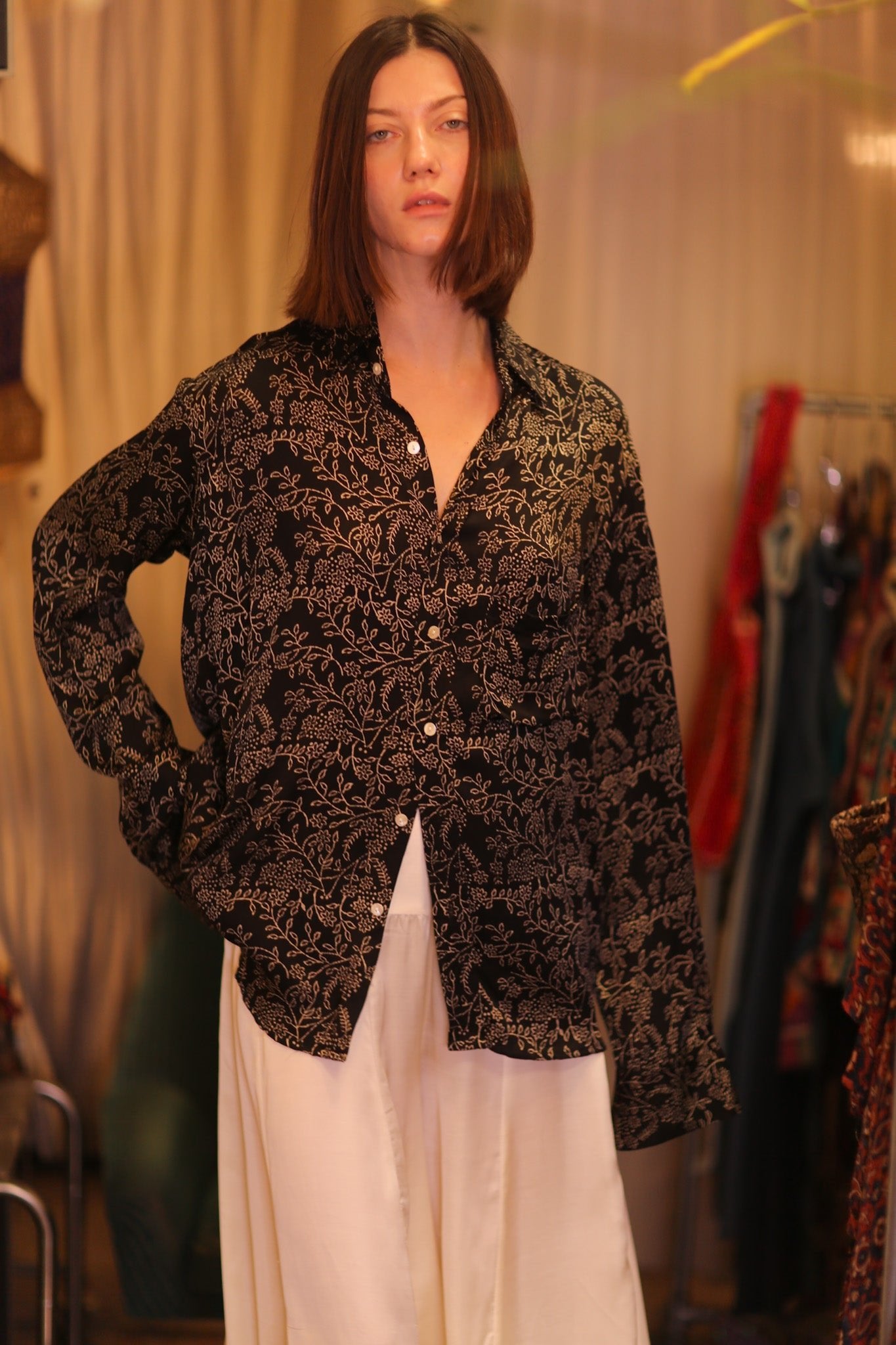 SILK BOYFRIEND SHIRT PANKHET - BANGKOK TAILOR CLOTHING STORE - HANDMADE CLOTHING