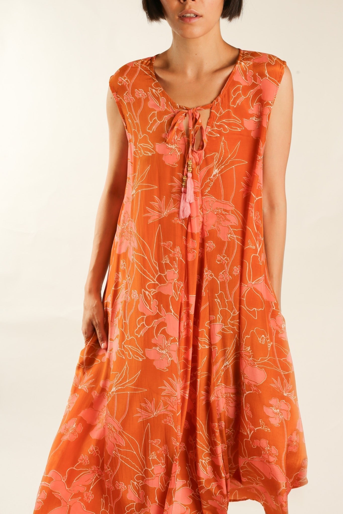 SILK DRESS AHLAM - BANGKOK TAILOR CLOTHING STORE - HANDMADE CLOTHING