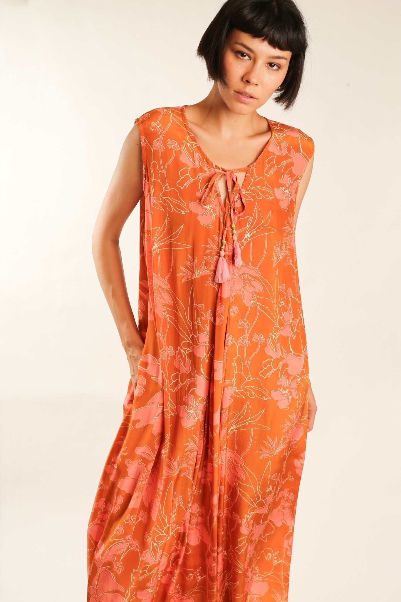 SILK DRESS AHLAM - BANGKOK TAILOR CLOTHING STORE - HANDMADE CLOTHING