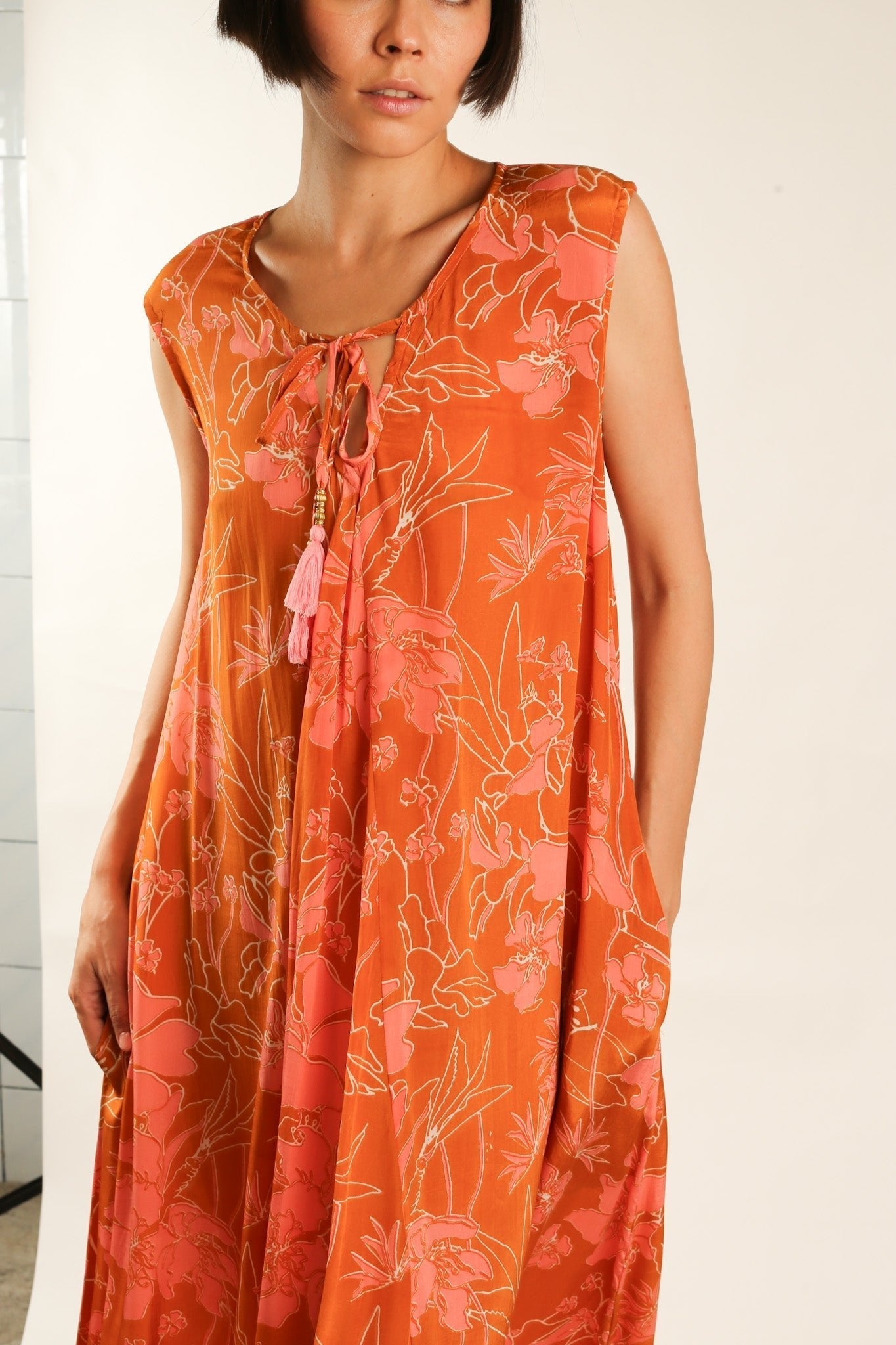 SILK DRESS AHLAM - BANGKOK TAILOR CLOTHING STORE - HANDMADE CLOTHING