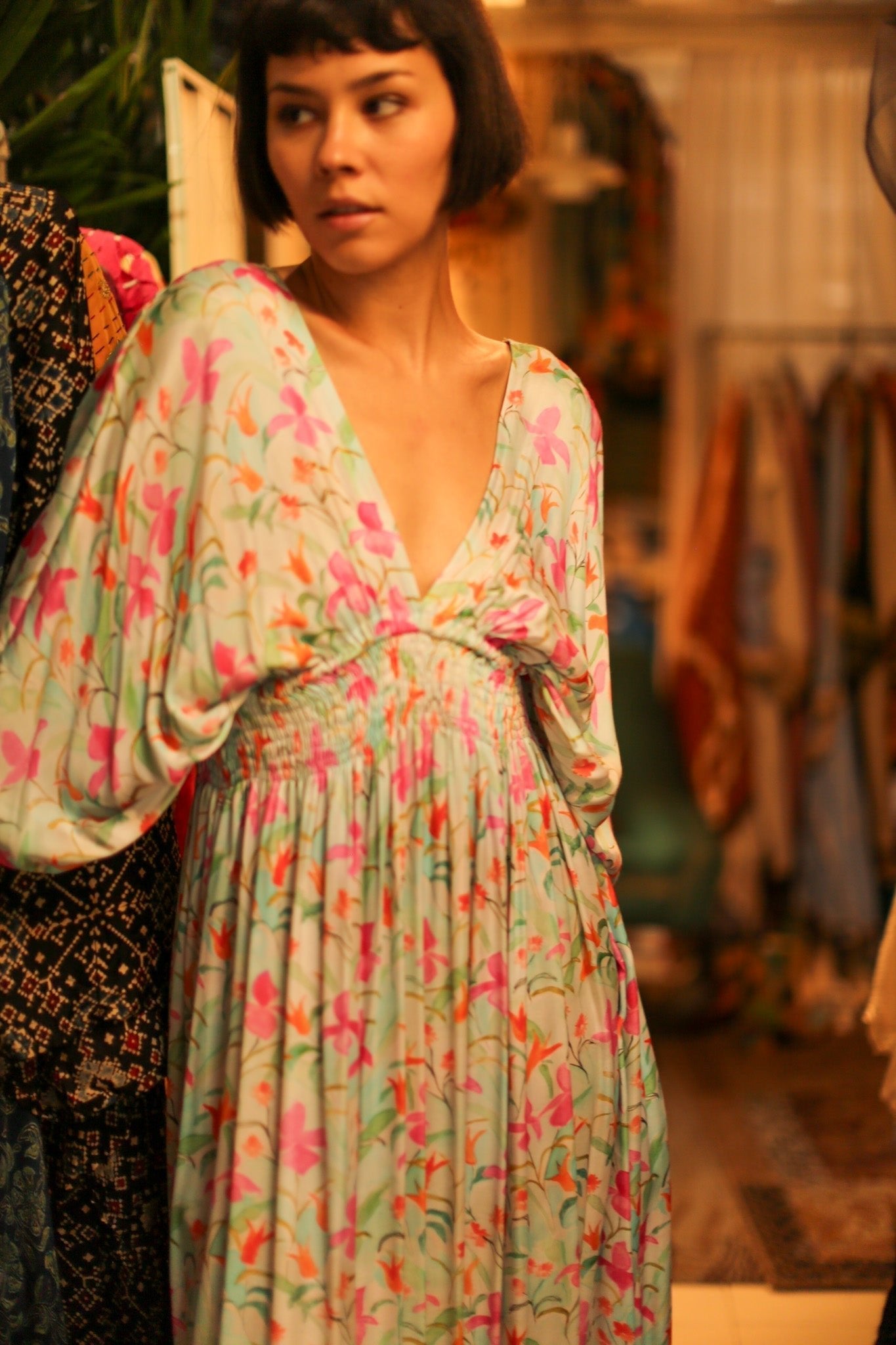 SILK DRESS BOLITA - BANGKOK TAILOR CLOTHING STORE - HANDMADE CLOTHING