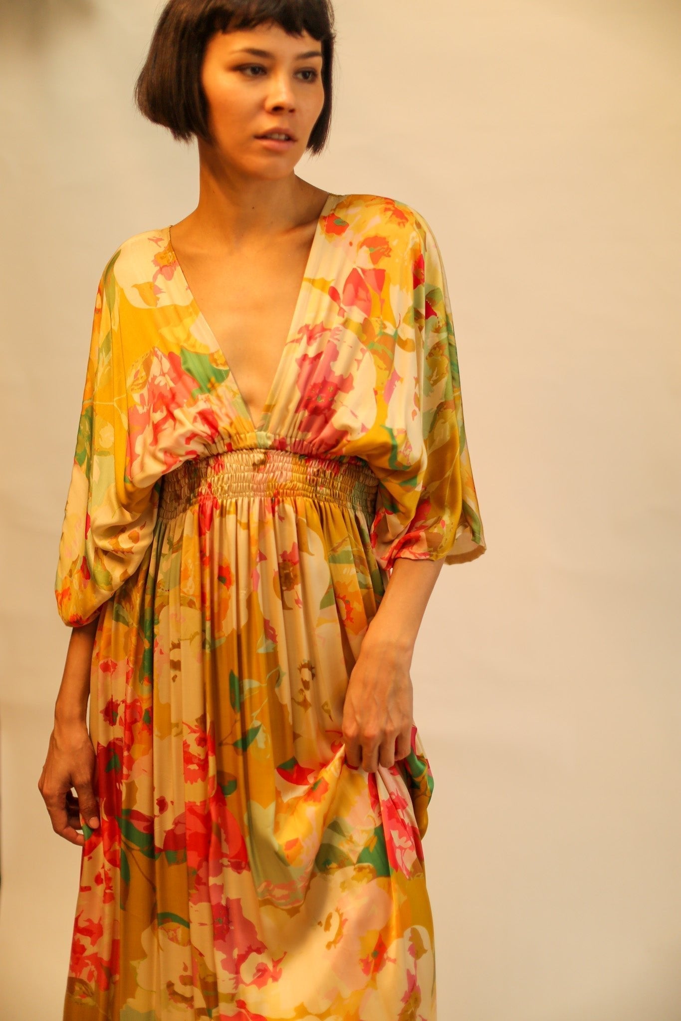 SILK DRESS BOLITA - BANGKOK TAILOR CLOTHING STORE - HANDMADE CLOTHING