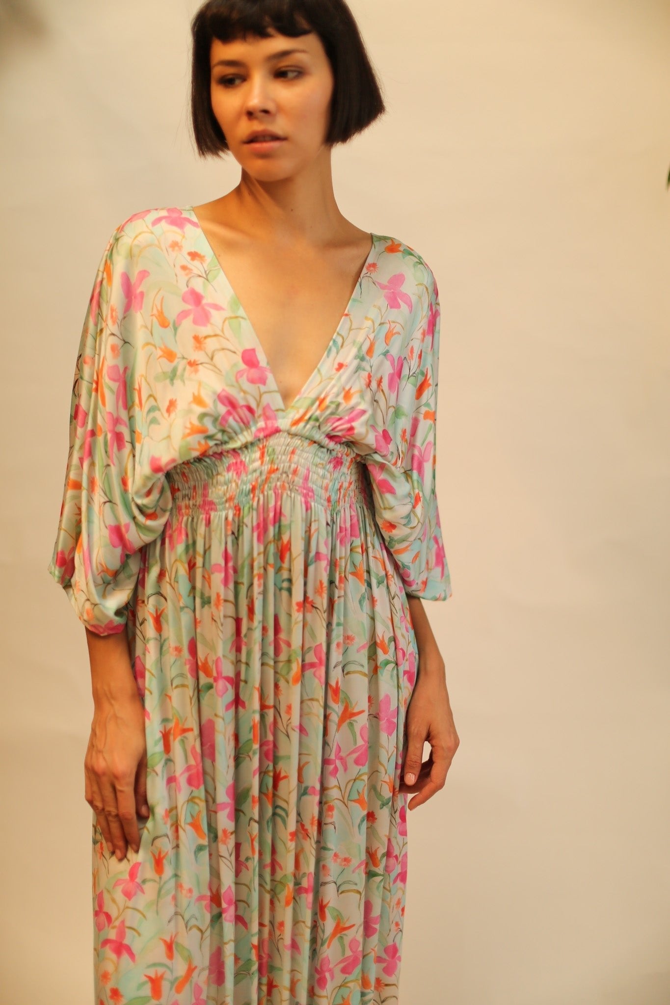 SILK DRESS BOLITA - BANGKOK TAILOR CLOTHING STORE - HANDMADE CLOTHING